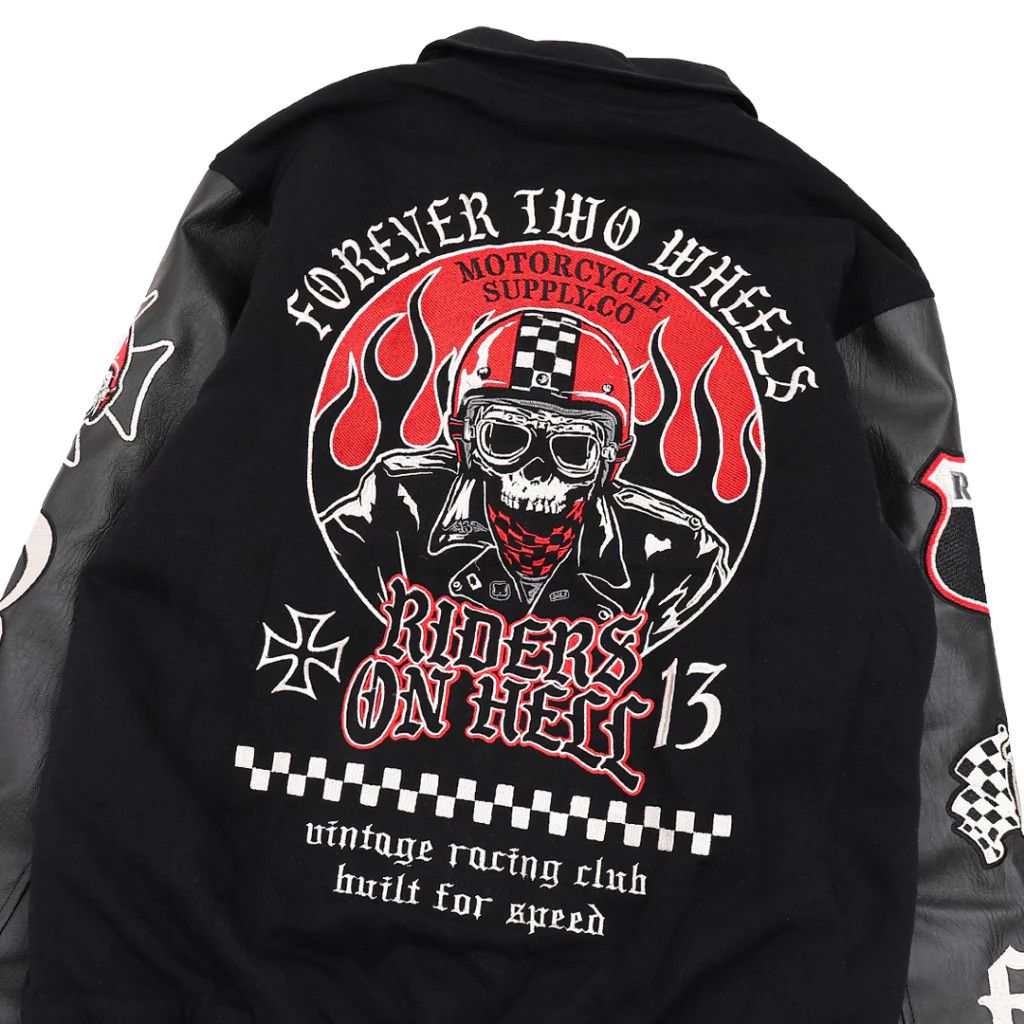Varsity Varsity jacket rider on hell full embroidery | Grailed