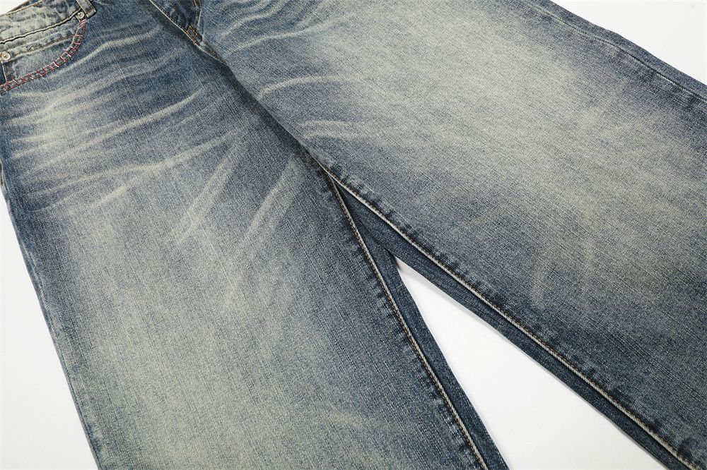 Vintage Men's Punk Retro Loose-Fit Wide-Leg Washed Jeans Size US 32 / EU 48 - 4 Thumbnail