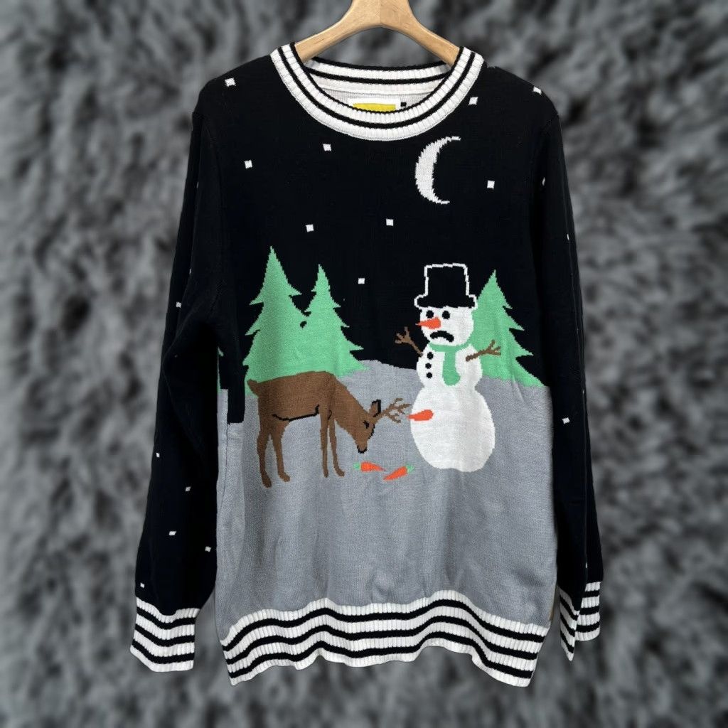 X-LARGE Tipsy Elves Mens Christmas Sweater X-Large Multicolor Naughty Snowman Pullover Size US XL / EU 56 / 4 - 1 Thumbnail