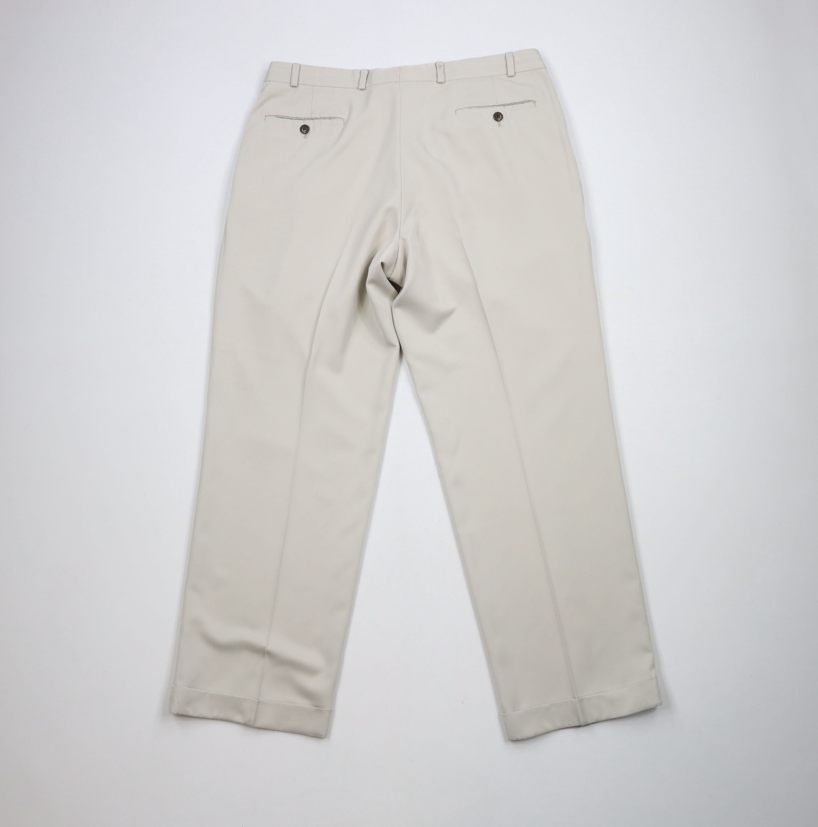 Ralph Lauren × Vintage Vintage 90s Ralph Lauren Cuffed Wide Leg Chino Pants Beige Size US 36 / EU 52 - 11 Thumbnail