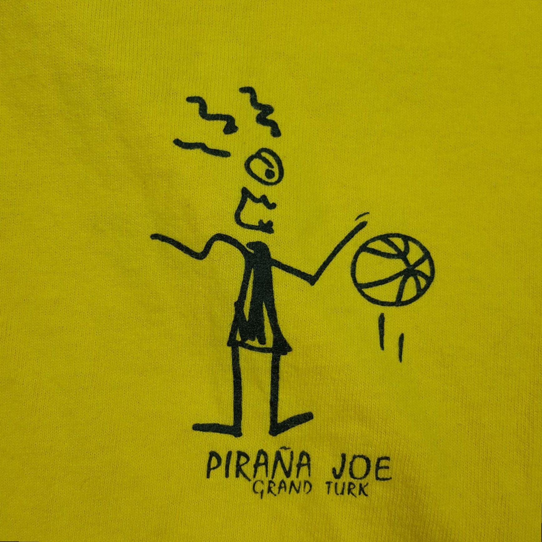 Vintage Pirana Joe Grand Turk Basketball Mens Size M Yellow Tribal Aztec Retro T Shirt Size US M / EU 48-50 / 2 - 5 Thumbnail