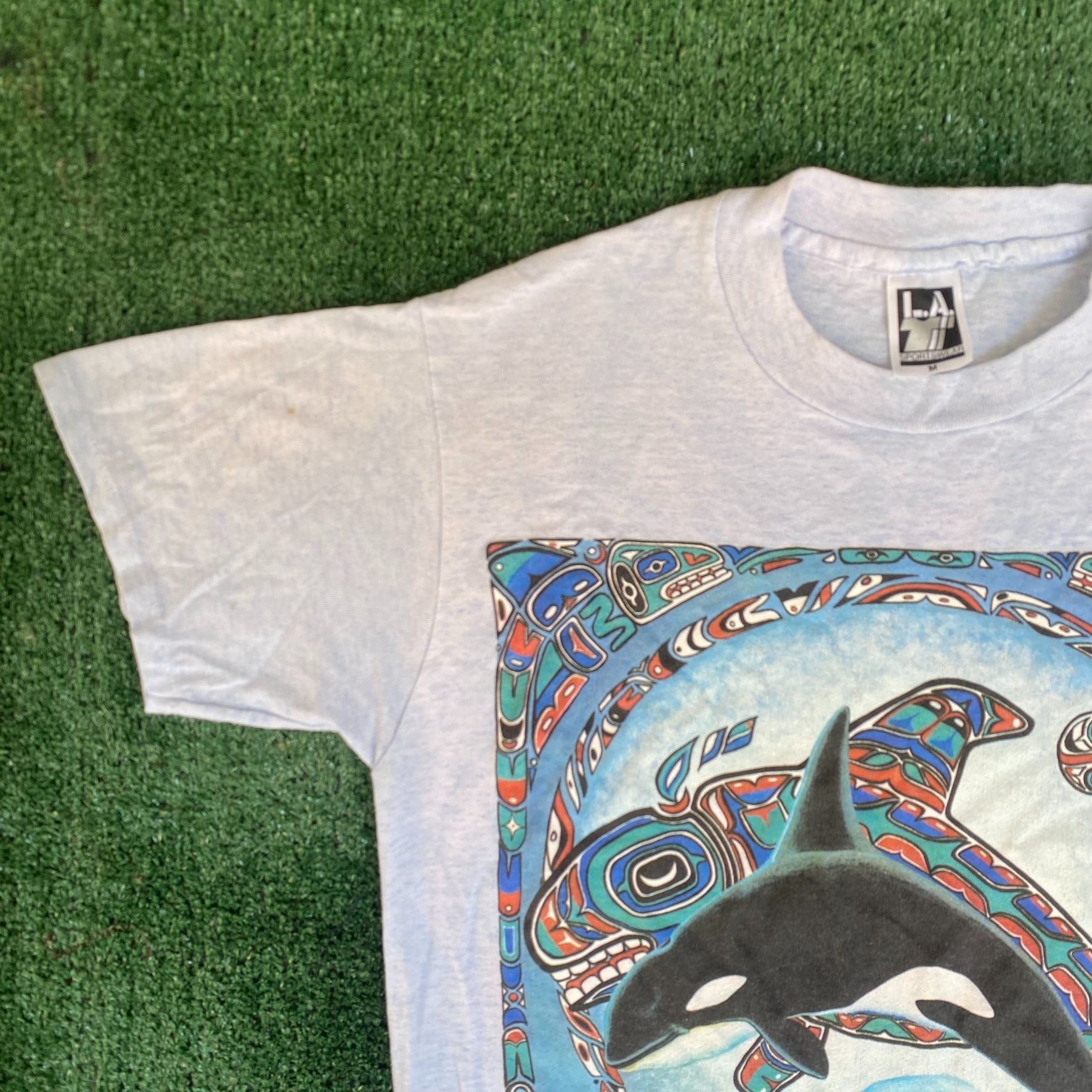 Vintage Vintage 80s Alaska Nature Shirt Killer Whale Orca Animal Tee Size US M / EU 48-50 / 2 - 2 Thumbnail