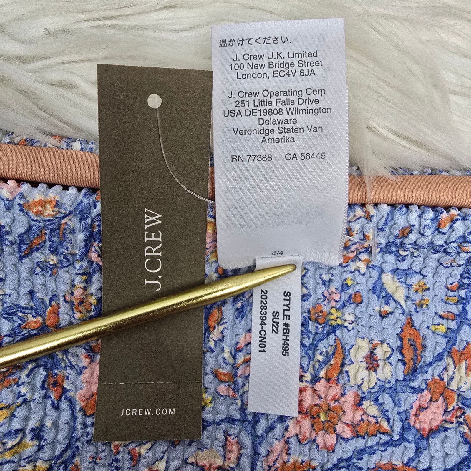 J.Crew NWT J. Crew Scrunchie high-rise bikini bottom Plus Size 2X Size ONE SIZE - 10 Thumbnail
