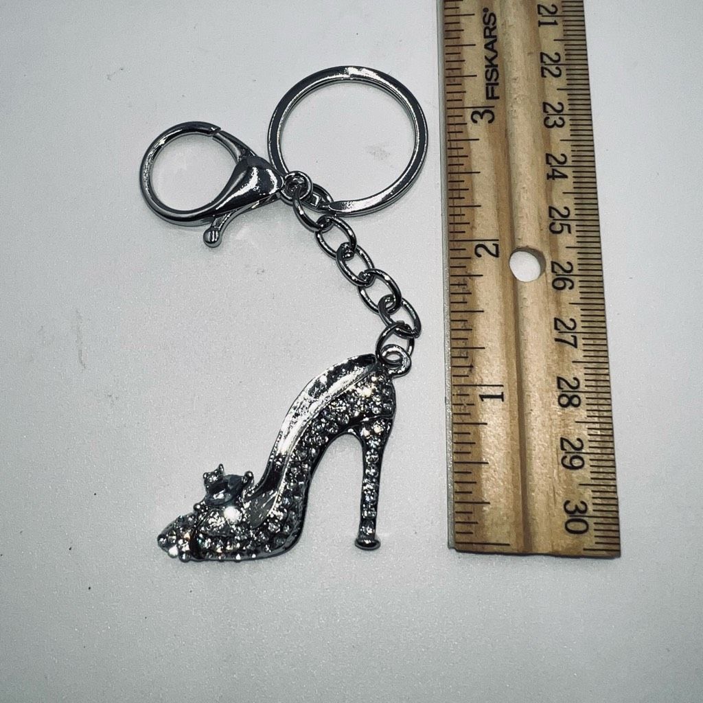 Other Silver Tone and Clear Crystal High Heel Bag Charm/Key Chain Size ONE SIZE - 3 Thumbnail