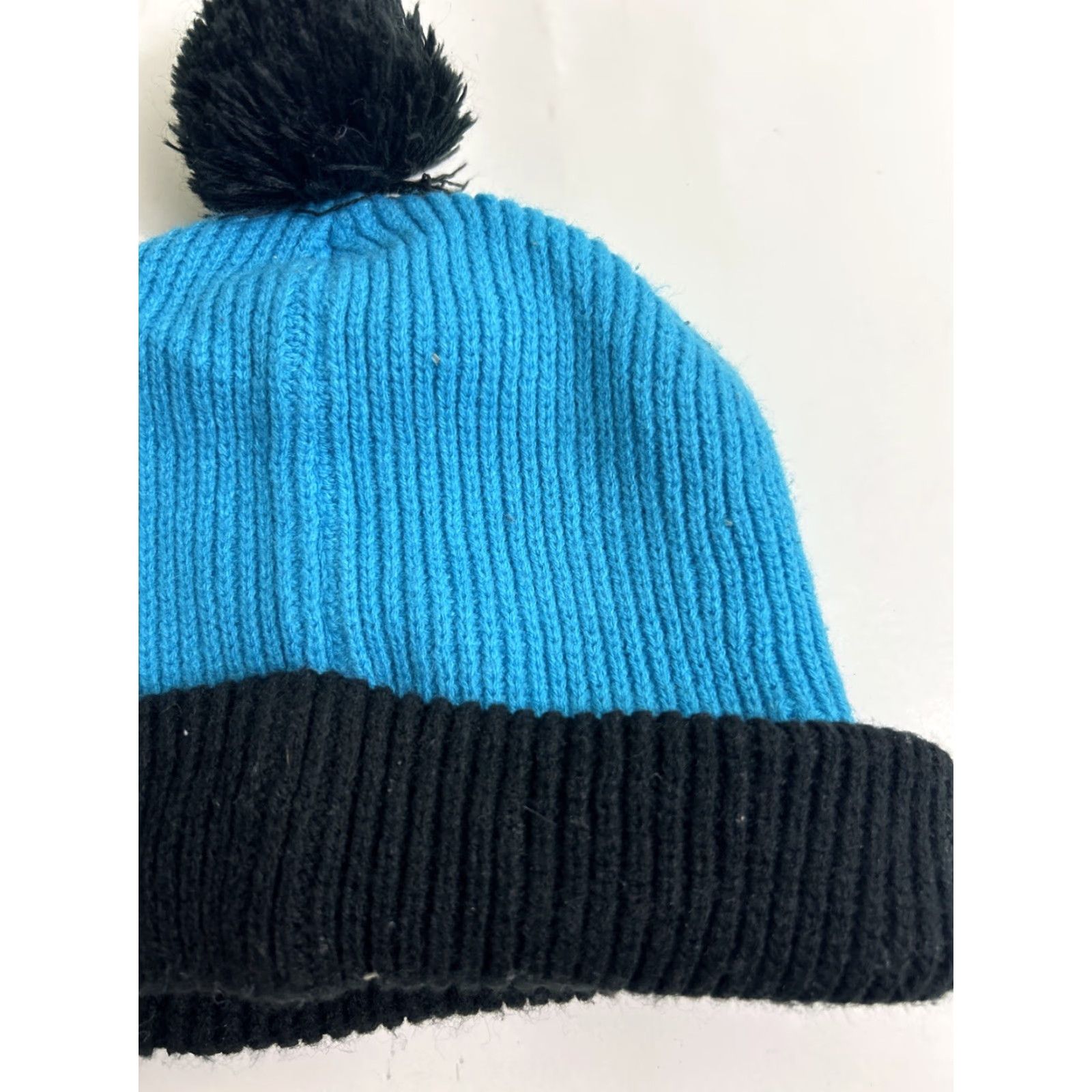 Vintage Woke Beanie Pom Pom One Size Teal Black acrylic Size ONE SIZE - 7 Thumbnail