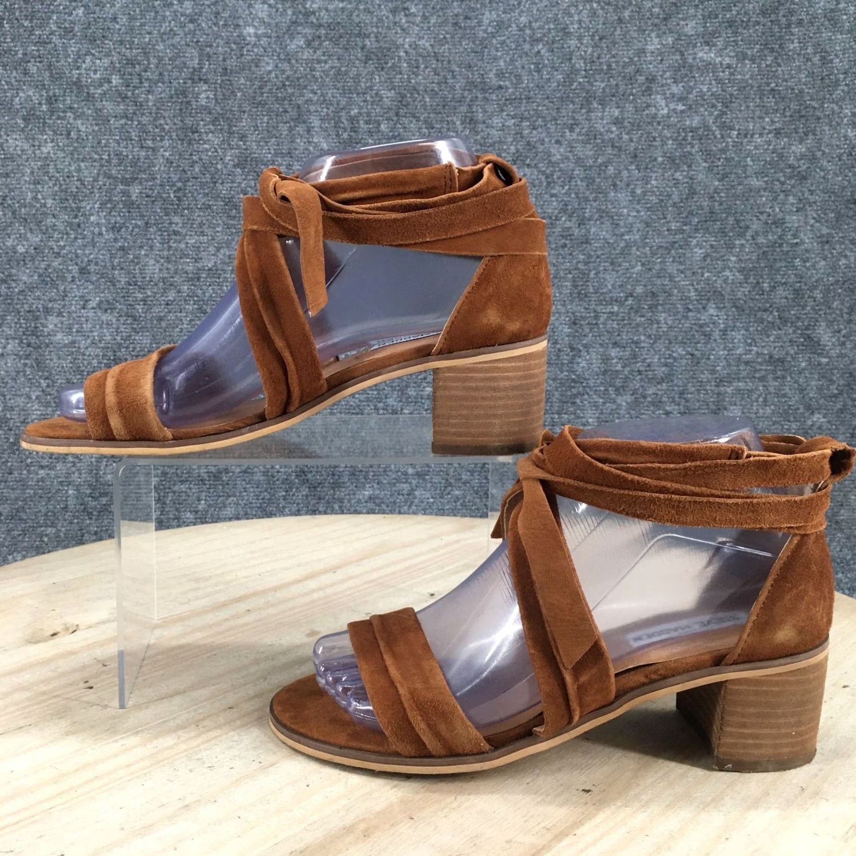 Steve Madden Steve Madden Strappy Womens Brown Sandals Ritual Casual Ankle Suede Heels Size US 7 / IT 37 - 2 Thumbnail