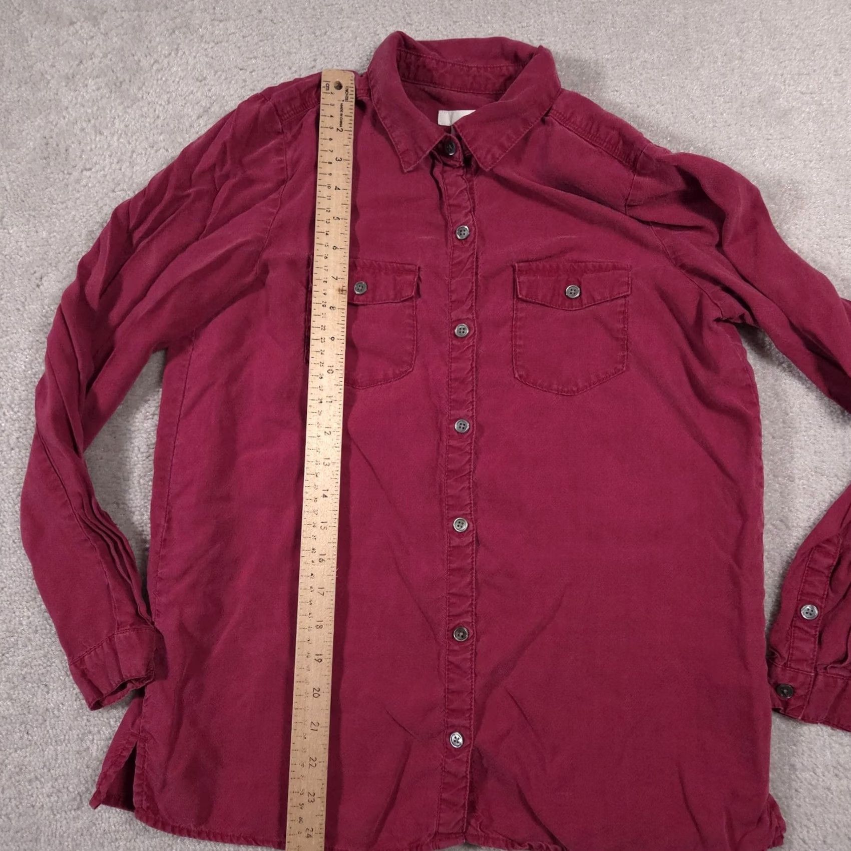 J. Jill J. Jill Shirt Womens XS Long Sleeve Button-Up Tencel Lyocell Pocket Blouse Pink Shirt Women XS Lyocell Button-Up Blouse Size XS / US 0-2 / IT 36-38 - 6 Thumbnail