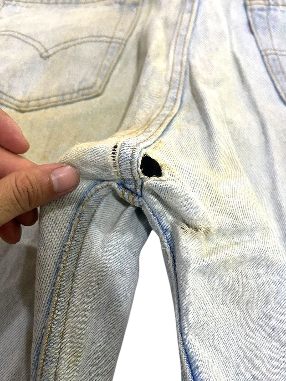 If Six Was Nine × Japanese Brand × Le Grande Bleu (L.G.B.) VINTAGE RUSTY LEVIS 501 WASHED BLUE DENIM JEANS Size US 35 - 8 Thumbnail