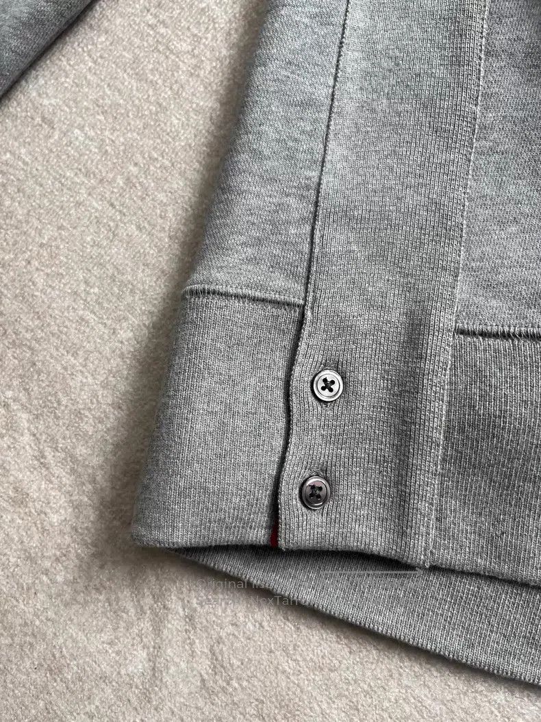Thom Browne Thom Browne Gray four-striped sweater Size US L / EU 52-54 / 3 - 6 Thumbnail