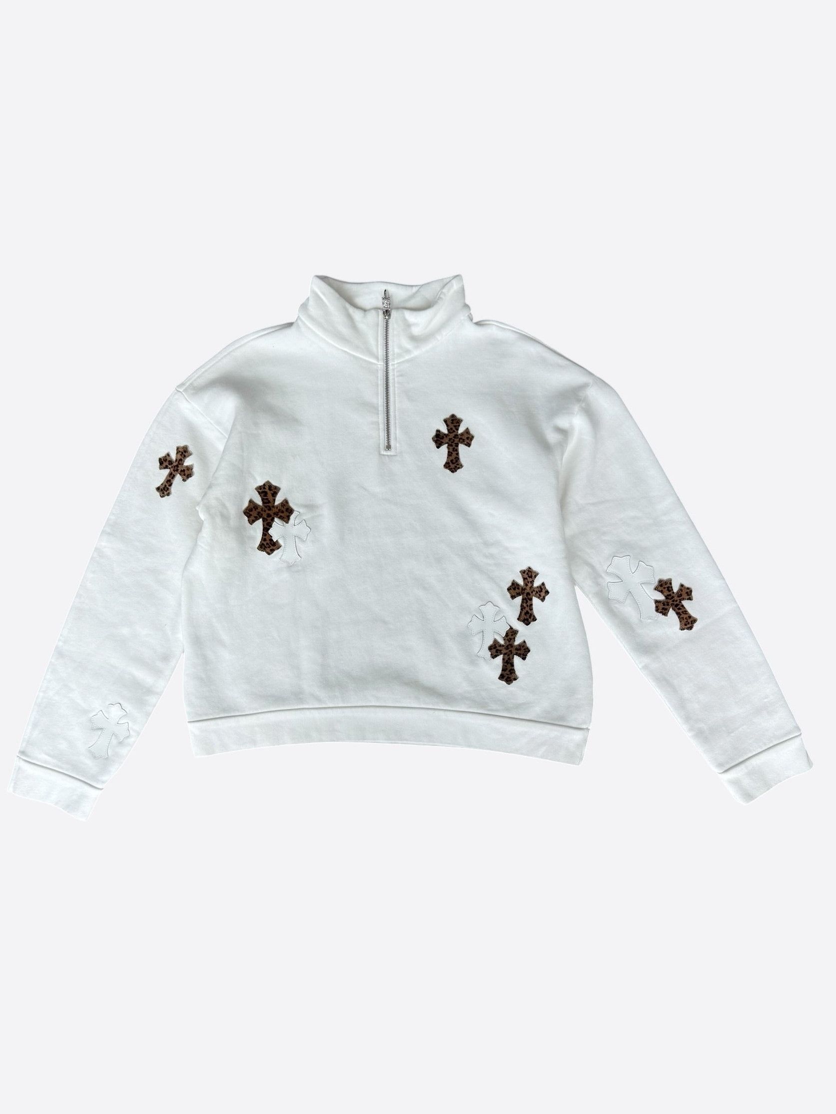 Chrome Hearts Chrome Hearts Leopard Cross Patch Quarter Zip Sweater Size US L / EU 52-54 / 3 - 1 Thumbnail