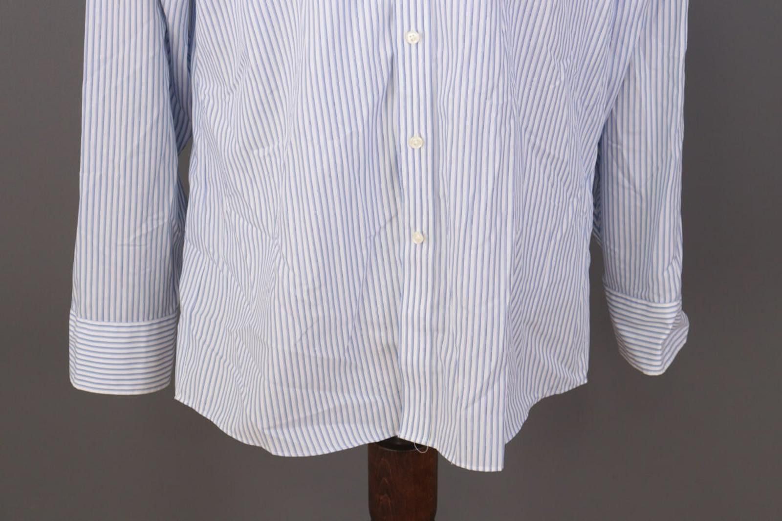 Designer Donald J.Trump Blue Stripe Button Shirt Size 16 / 34 / 35 Size US M / EU 48-50 / 2 - 3 Thumbnail