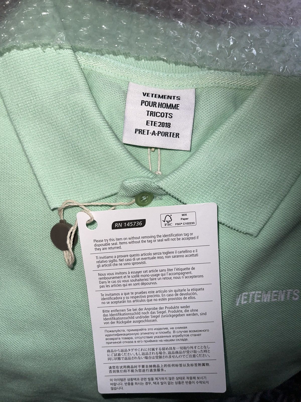 Vetements Vetements SS18 Volksb Long Sleeve Polo Size US L / EU 52-54 / 3 - 9 Thumbnail