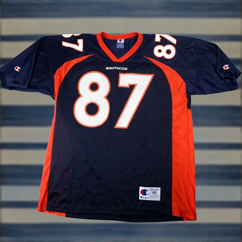 Champion VINTAGE Champion Denver Broncos #87 Ed McCaffrey Mens XL Jersey Blue Size US XL / EU 56 / 4 - 1 Thumbnail