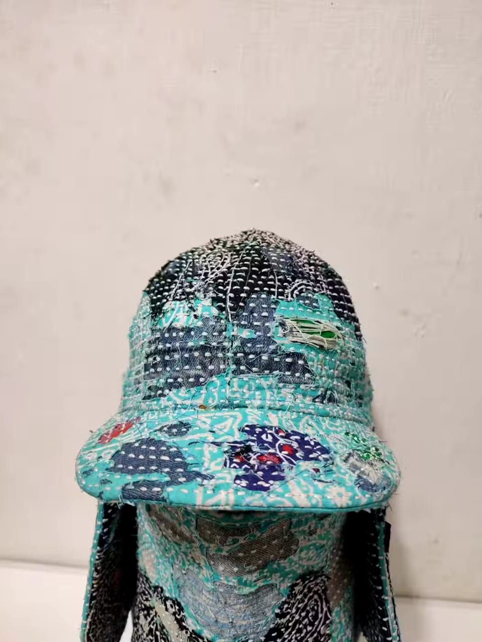 Handmade Custom Made Distressed Patchwork Trapper Ninja Hats Boro Size ONE SIZE - 3 Thumbnail