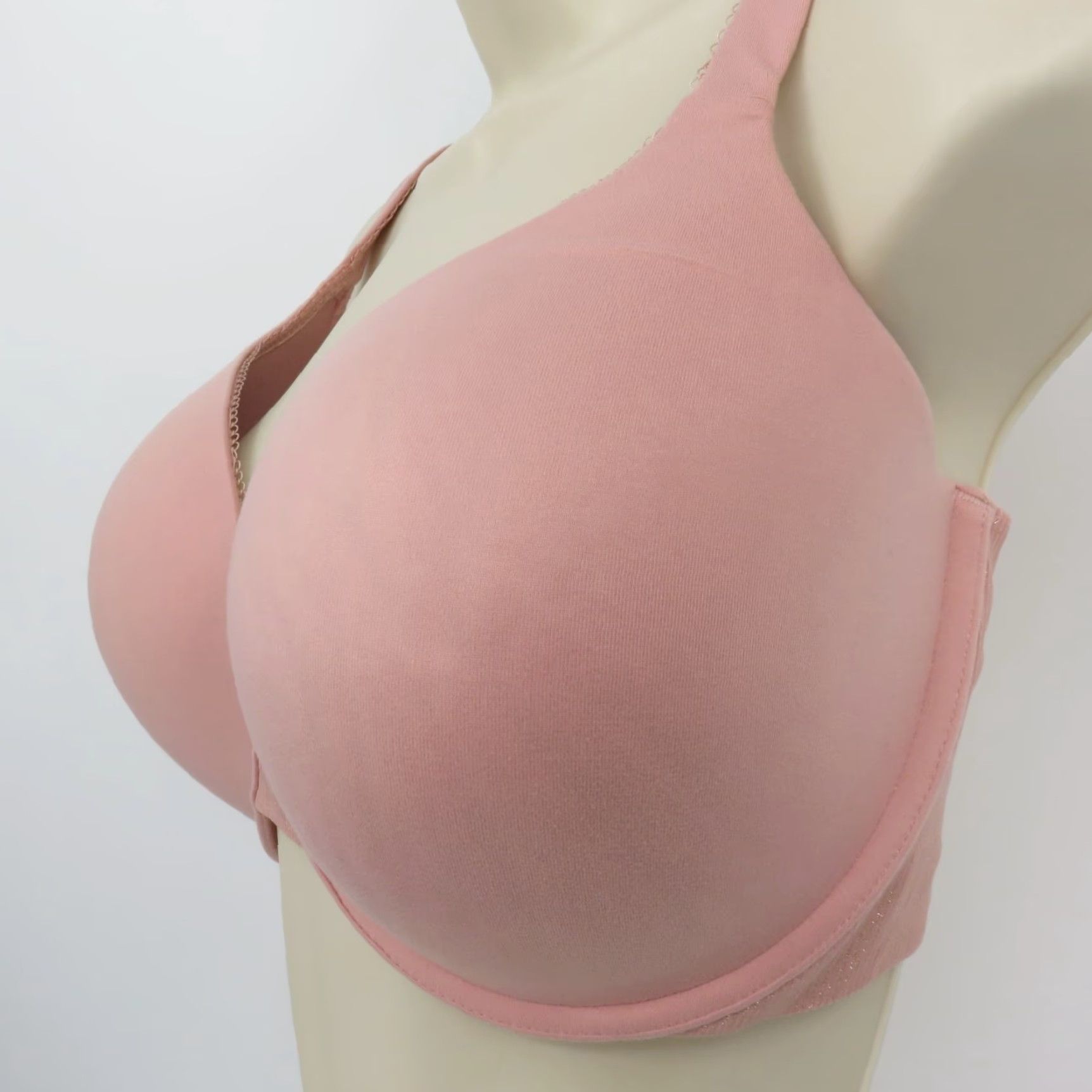 Victoria's Secret Viktorias Secret Body by Victoria Perfect Shape Bra Pink Shimmer 40DD Underwire T-Shirt Bra Womens DD Plus Size Size ONE SIZE - 4 Thumbnail