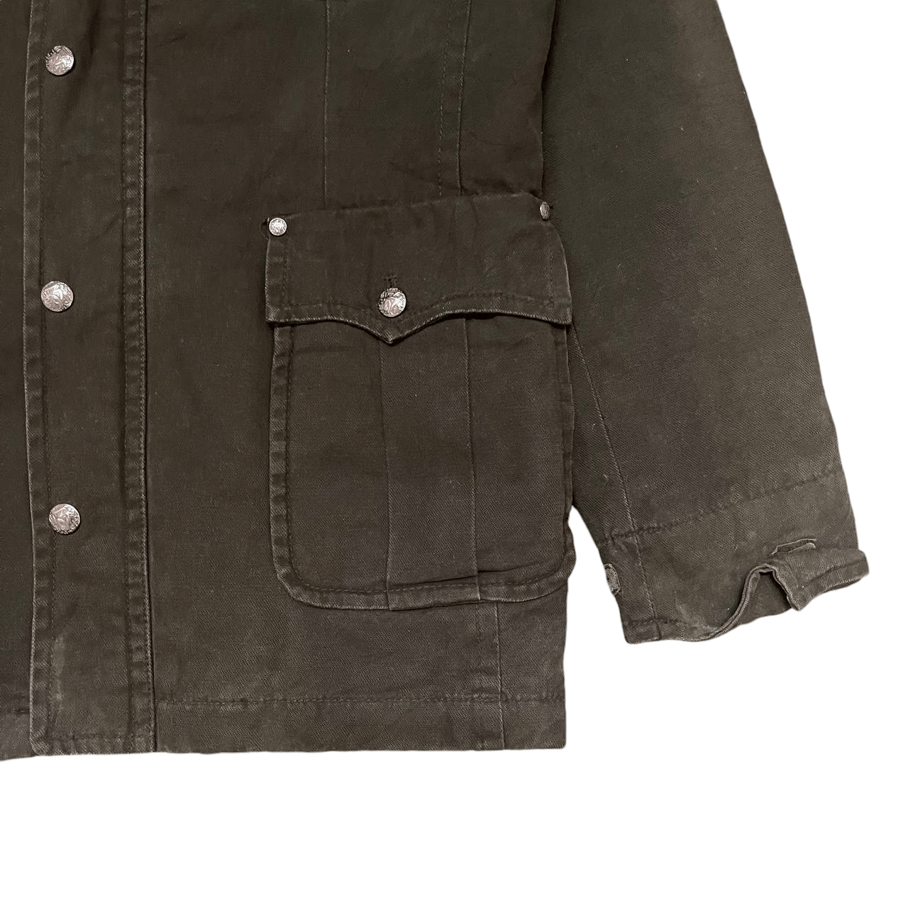 Japanese Brand Vintage Oil Cake Utility Multi Pocket Jacket Hidden Hood Size US XL / EU 56 / 4 - 4 Thumbnail
