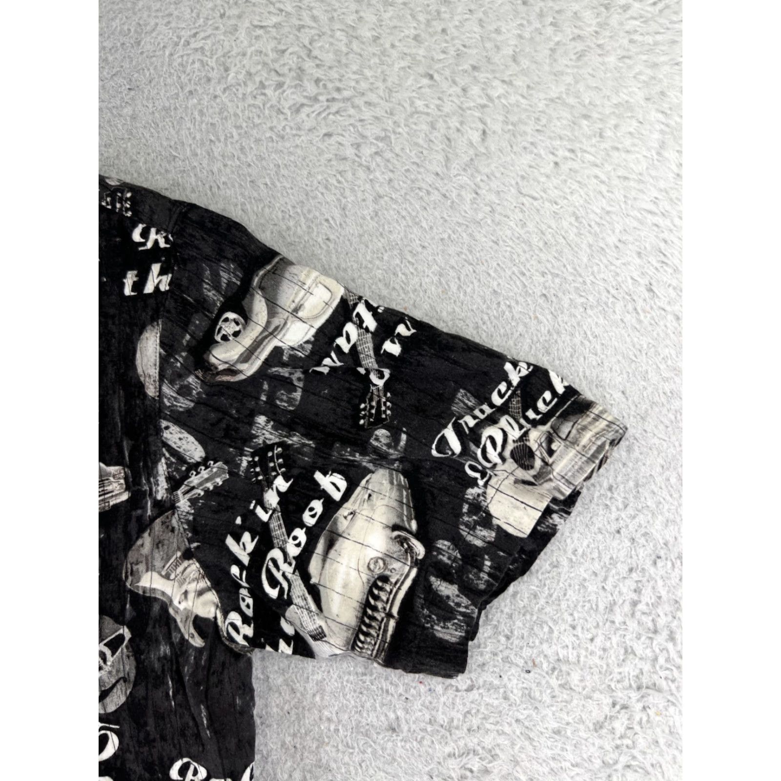 George George Shirt Adult Medium Black White Truckin & Pluckin Country Music Rayon Size US M / EU 48-50 / 2 - 2 Thumbnail