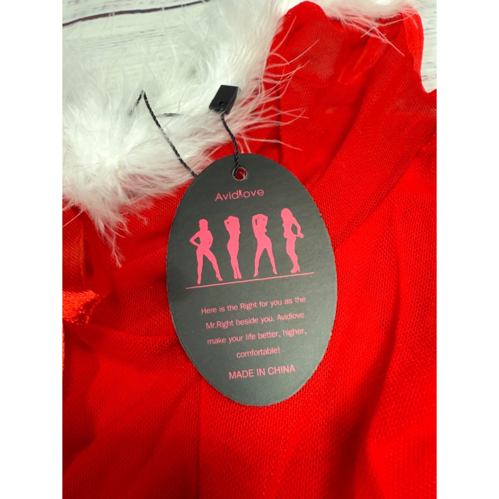 Vintage Avidlove Teddy Lingerie Red Holiday Christmas White Trim M Womens XS? (Note: Original specifies M) Size ONE SIZE - 4 Thumbnail
