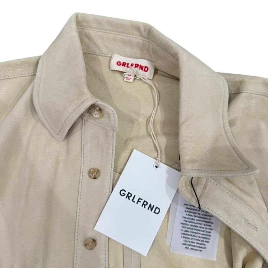 GRLFRND GRLFRND Mae Suede Shirt in Butter Yellow, Size M Size M / US 6-8 / IT 42-44 - 4 Thumbnail