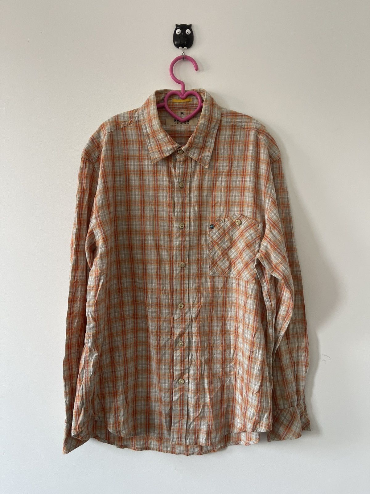 Kansai Yamamoto Rare Vintage KANSAI JEANS Single Pocket Plaid Tartan Orange Size US L / EU 52-54 / 3 - 1 Thumbnail