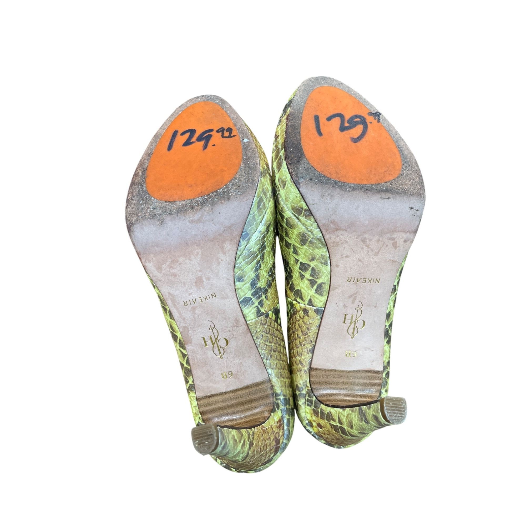 Cole Haan Cole Haan Womans Brown Green Snake Print Leather 3.5" Heels Size US 6 / IT 36 - 5 Thumbnail