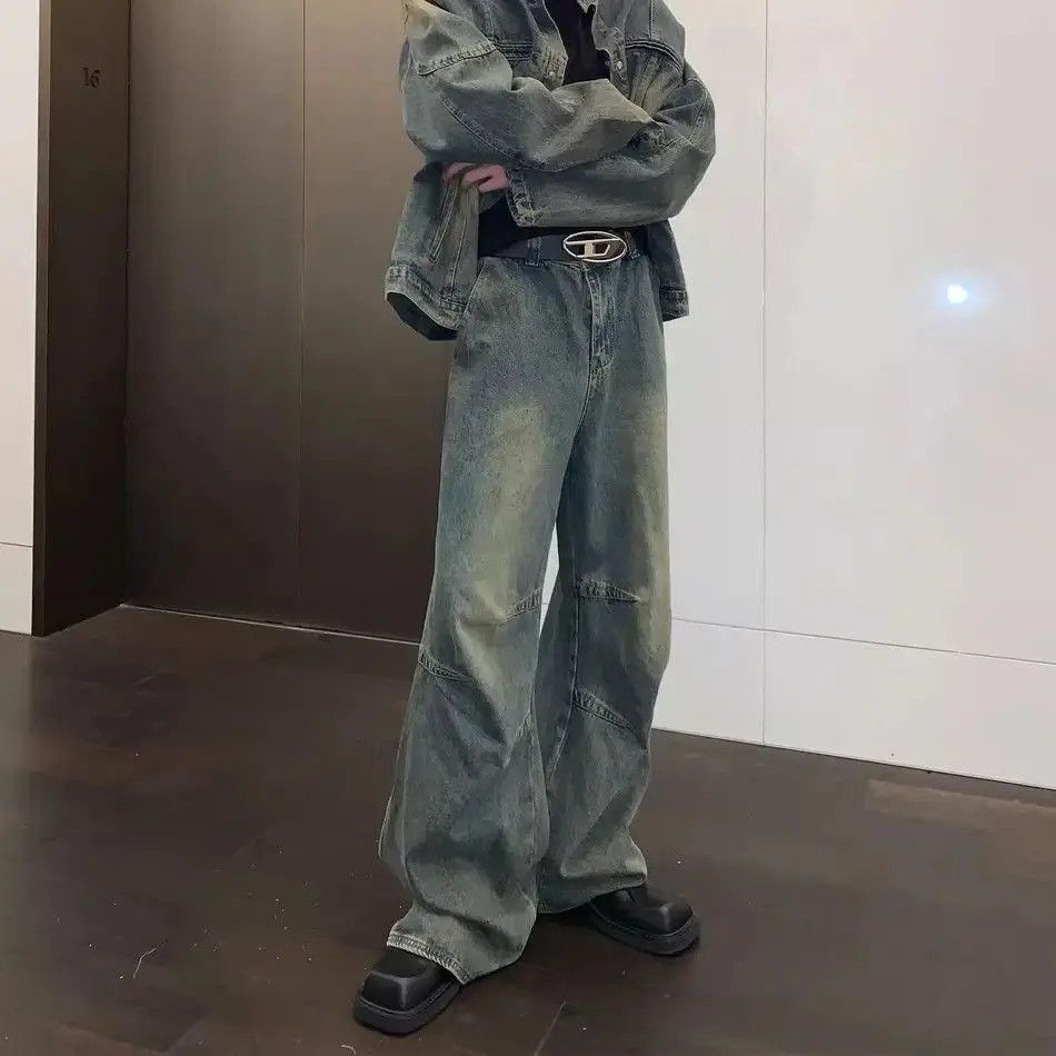 Japanese Brand Retro washed wide leg pleated jeans Size US 32 / EU 48 - 3 Thumbnail