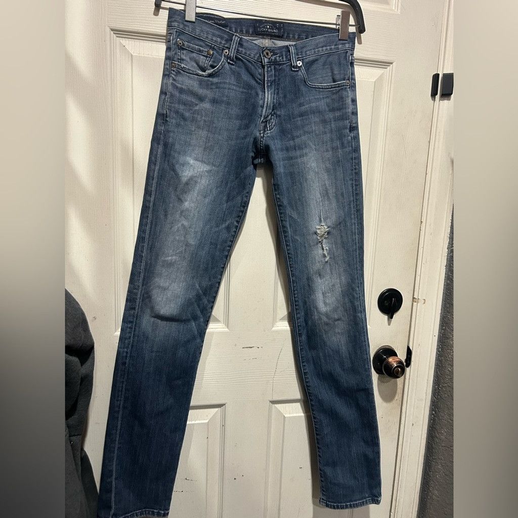 Lucky Brand Lucky Brand blue jeans with a cool design 28/29 (no tag) Size US 28 / EU 44 - 2 Thumbnail