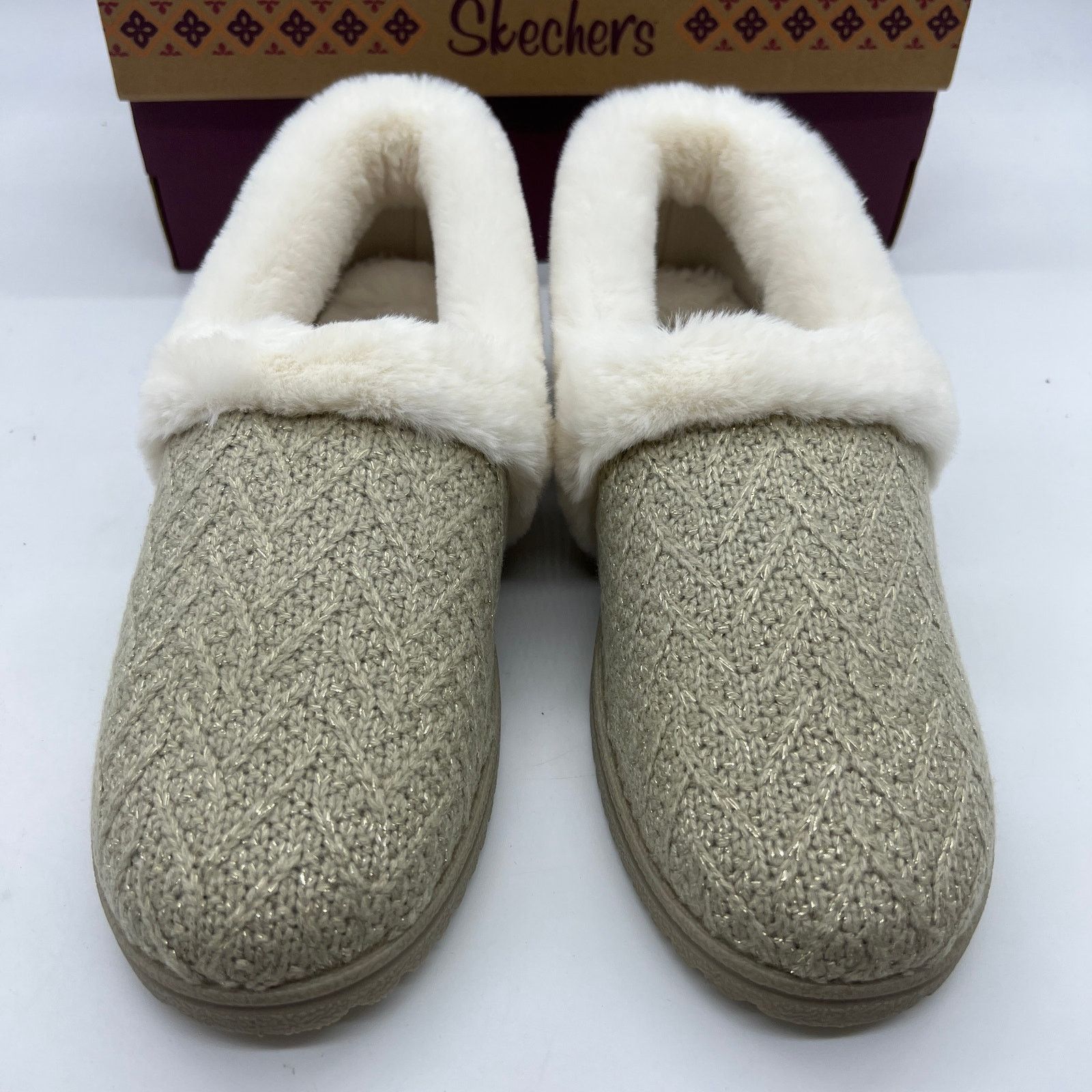SKECHERS Skechers Cozy Lite Sparkle Knit Slippers Walk Natural 11 Size US 11 / IT 41 - 4 Thumbnail