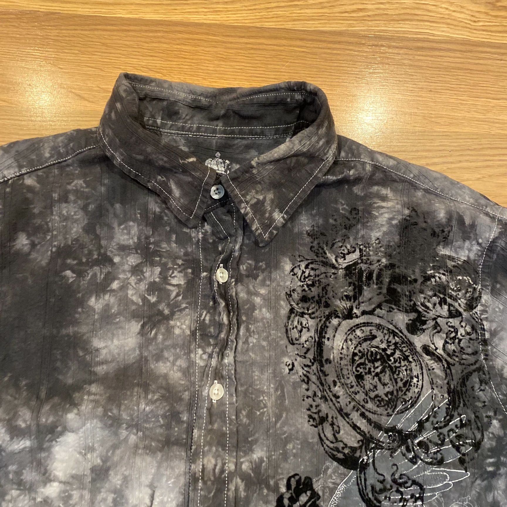 Affliction VINTAGE Helix Affliction Style Goth Punk Emo Shirt Men XL Black Graphic Print Long Sleeve Button-Up Mens XL Size US XL / EU 56 / 4 - 3 Thumbnail