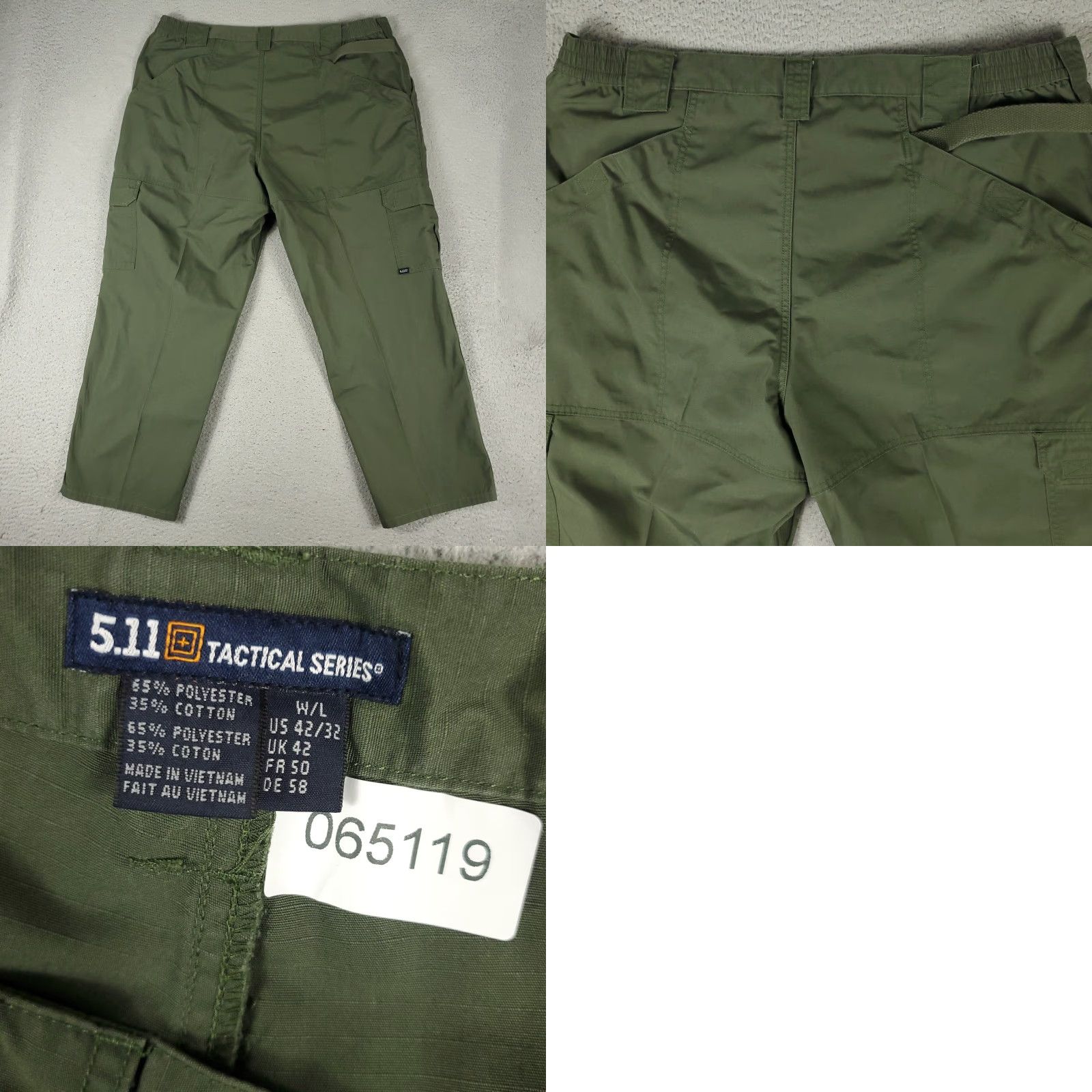 Vintage 5.11 Tactical Pants Mens 42x28 Green Cargo Pocket Trousers Casual Outdoor Flat Front Regular Standard Cargo Modern Outdoor Wear Size US 42 / EU 58 - 8 Thumbnail