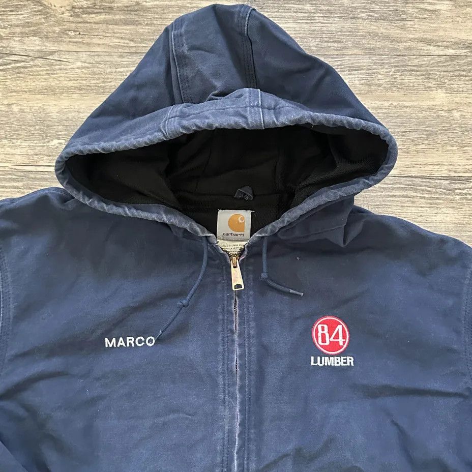 Carhartt Vintage Carhartt J131 NVY Navy Blue Hooded Jacket Size XXL Size US XXL / EU 58 / 5 - 3 Thumbnail