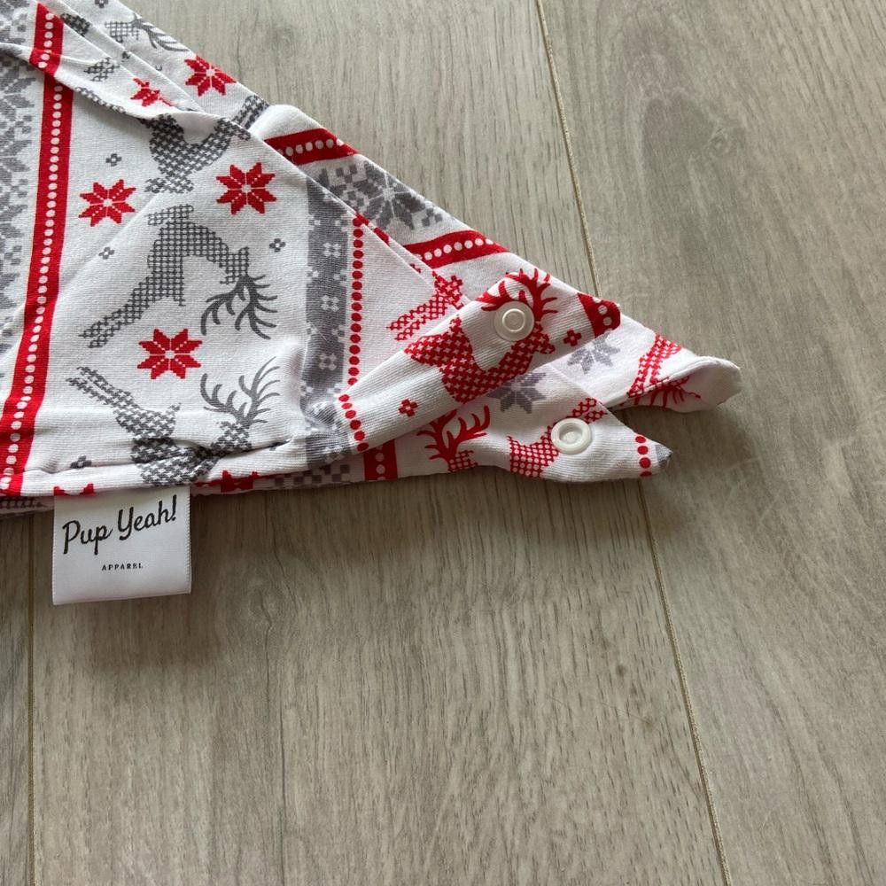 Designer Pup Yeah White Christmas Dog Bandana Size ONE SIZE - 2 Thumbnail