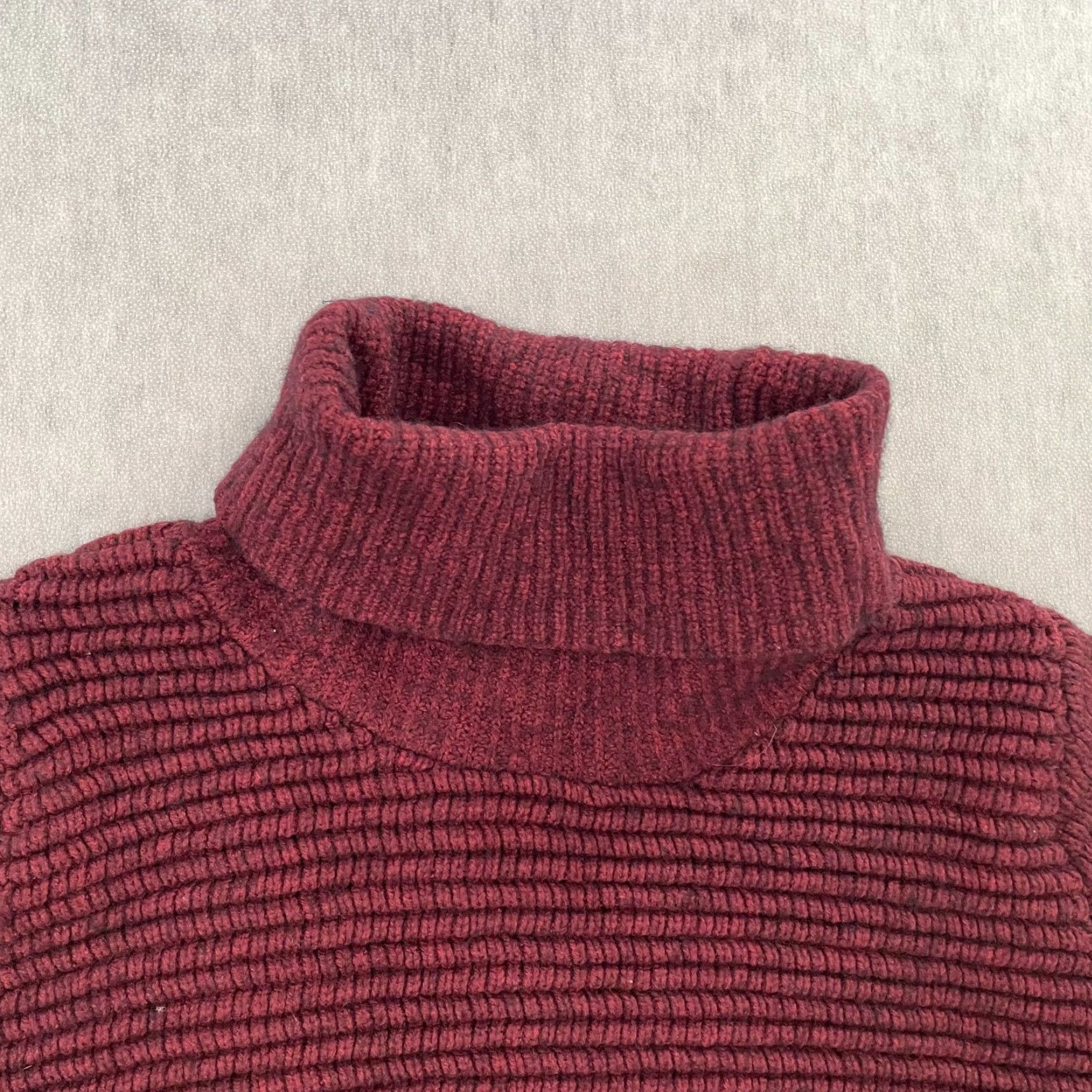 Madewell Madewell Sweater Womens XL Red Wool Cotton Ribbed Turtleneck Button Side Size XL / US 12-14 / IT 48-50 - 2 Thumbnail