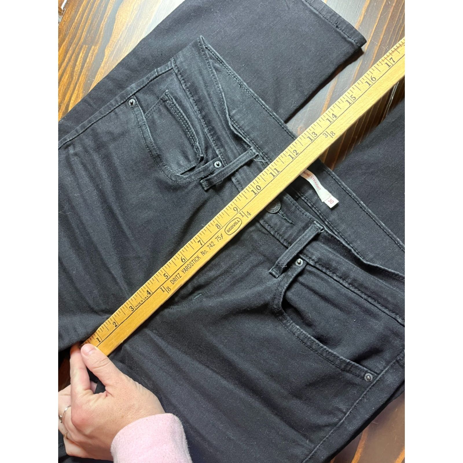 Levi's Levi's Jeans Men's 30x32 Black Denim Slimming Straight Pockets Mens Size US 30 / EU 46 - 7 Thumbnail