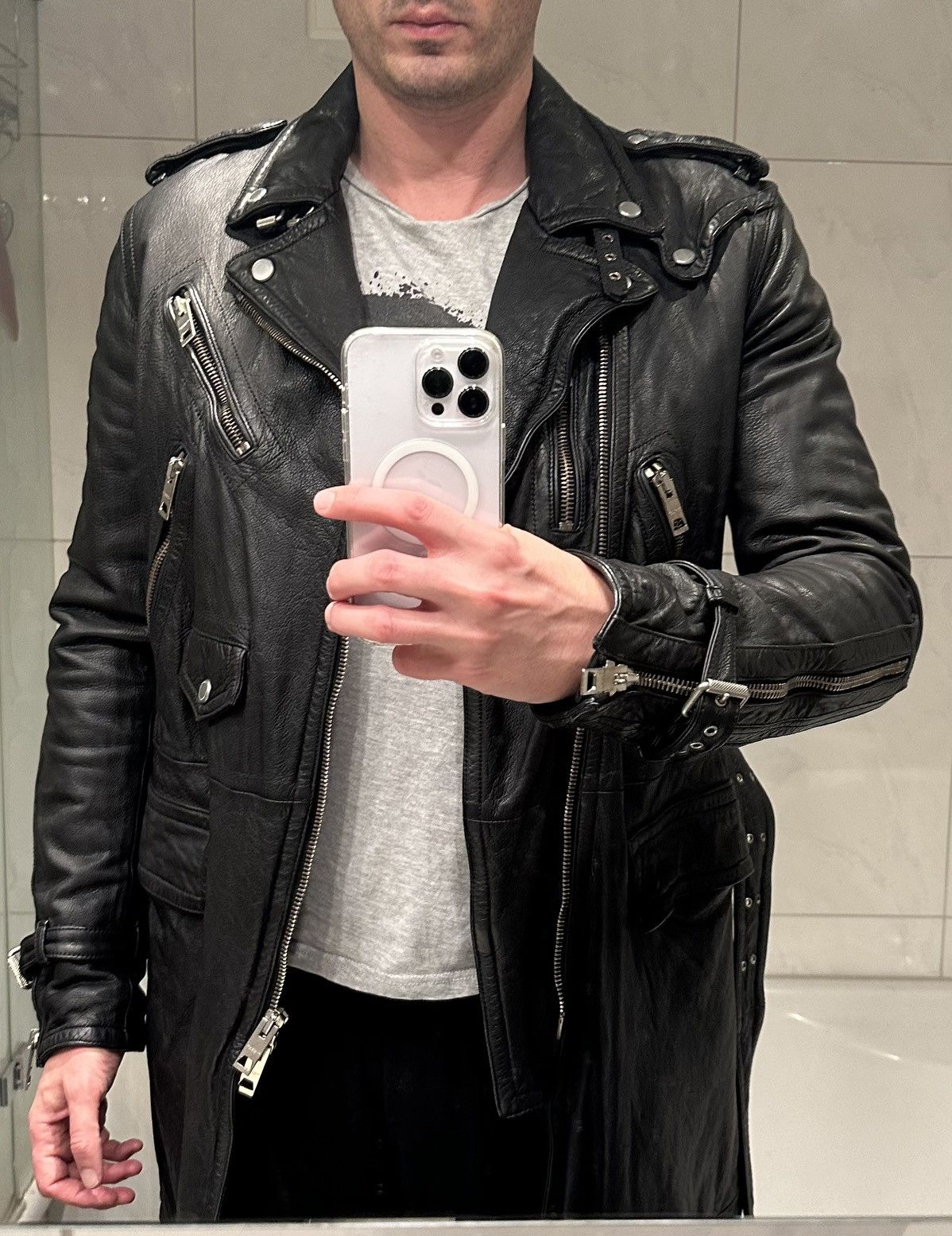 Burberry Prorsum Burberry Prorsum ss11 long leather biker jacket Size US L / EU 52-54 / 3 - 2 Thumbnail