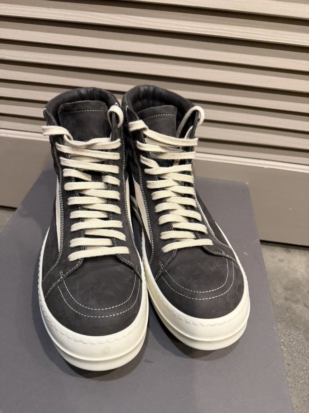 Rick Owens FW25 Nubuck Leather Vintage High Sneakers 42 Size US 10 / EU 43 - 3 Thumbnail