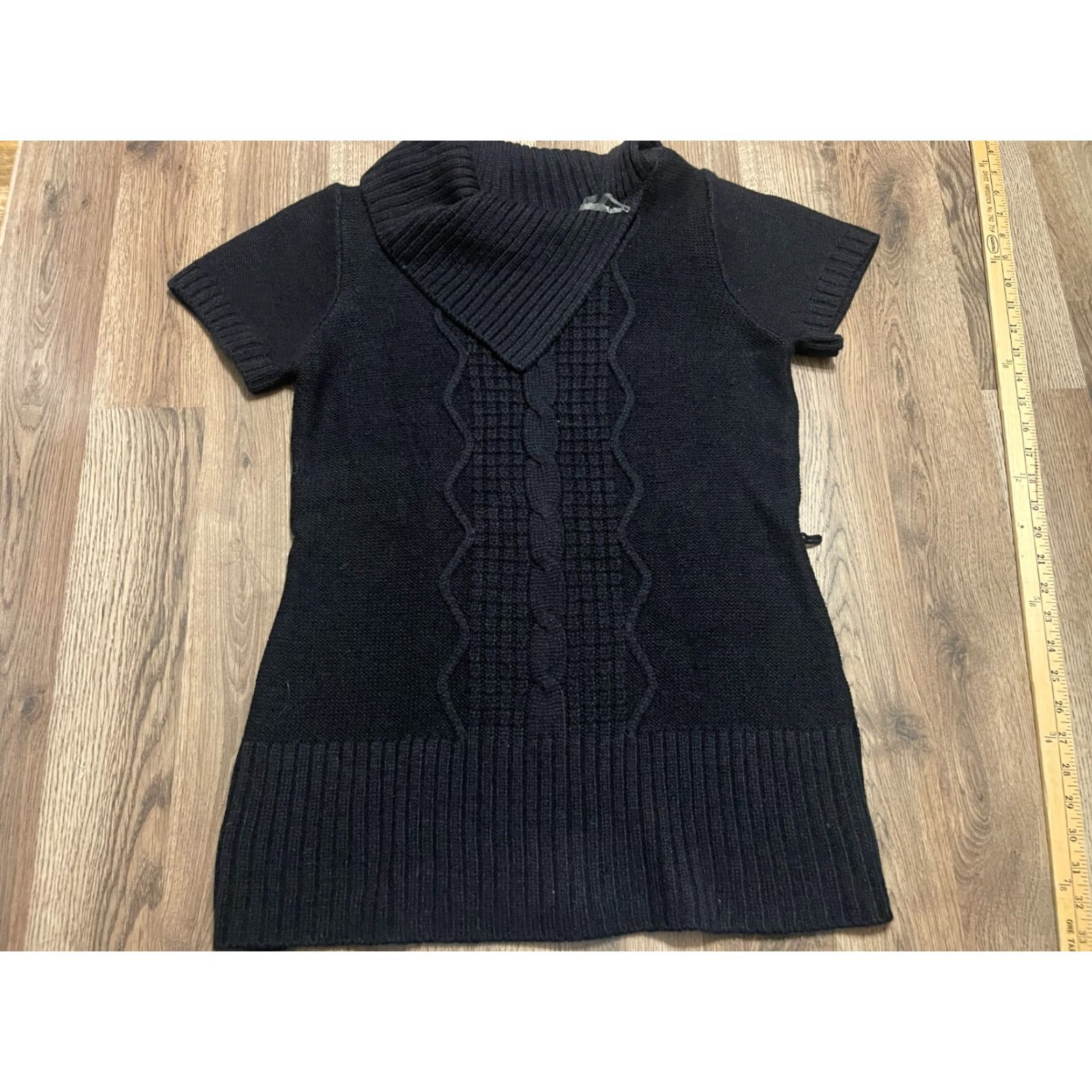 Vintage United States Sweaters Sweater Womens Large Black Pullover Knit Folded Neck Casual Size L / US 10 / IT 46 - 2 Thumbnail