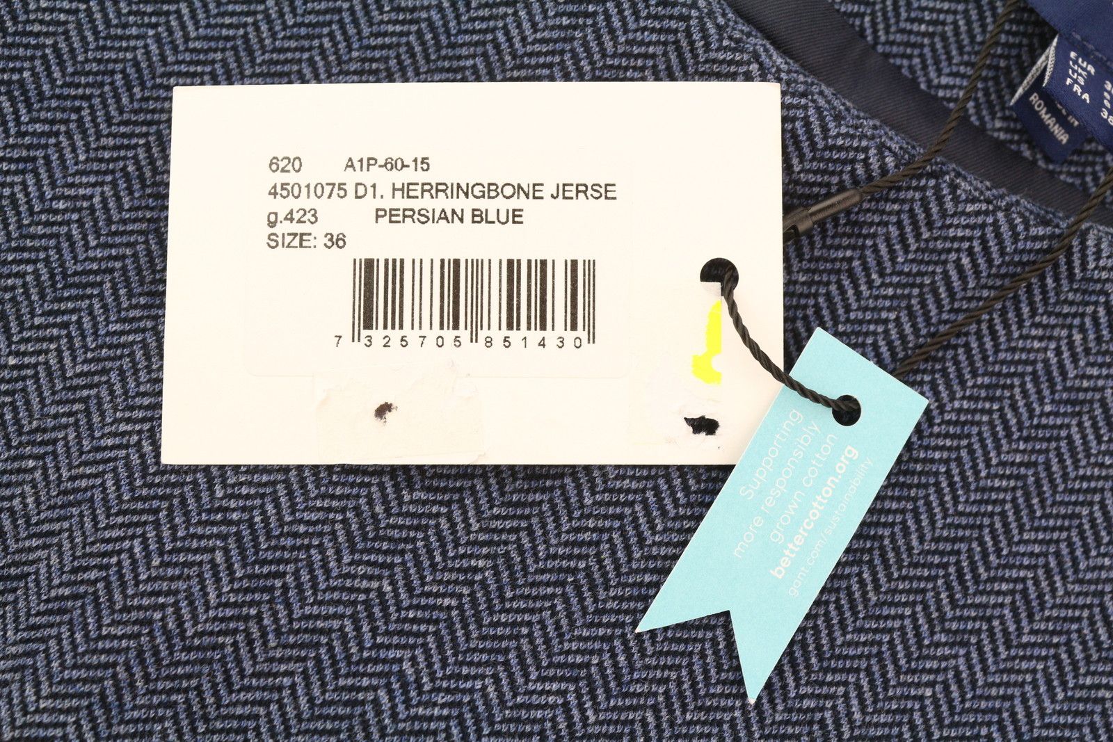 Gant HERRINGBONE JERSE EU36 Blue Round Neck Dress 85195 Size S / US 4 / IT 40 - 8 Thumbnail
