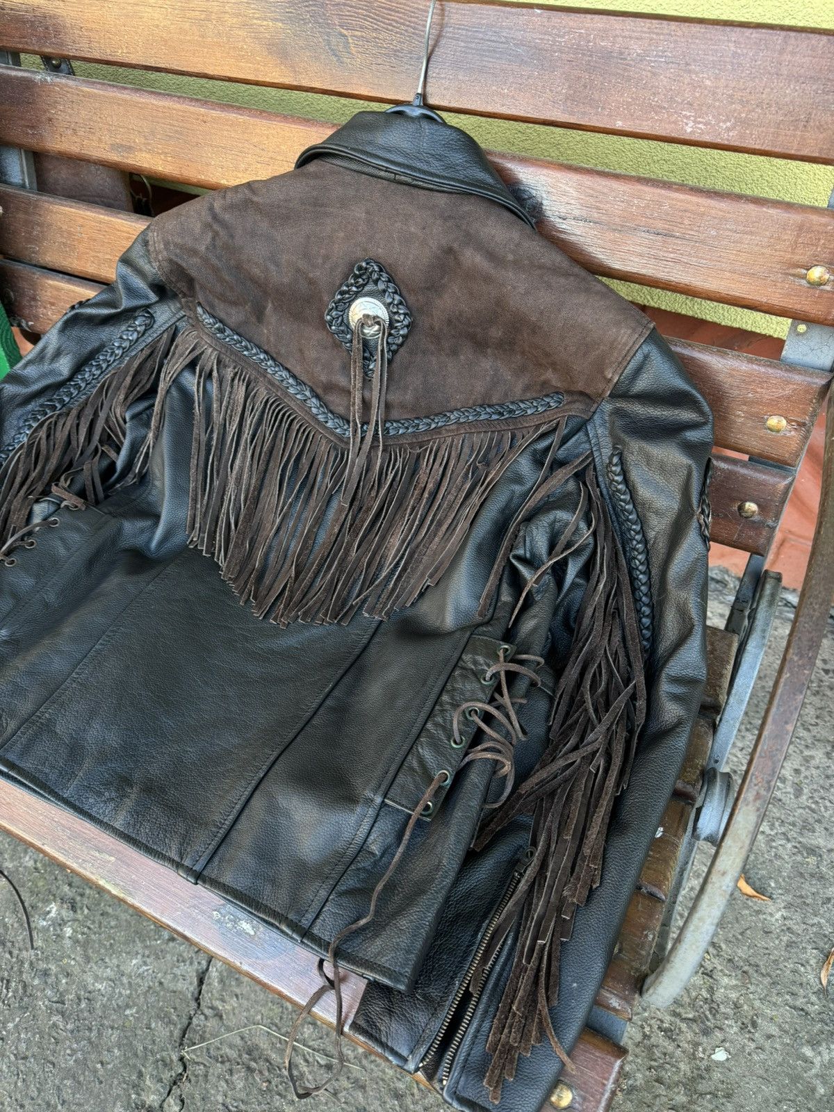Vintage Vintage Suede Fringe Cowboy Western Leather Jacket Hype Rare Size US M / EU 48-50 / 2 - 18 Thumbnail
