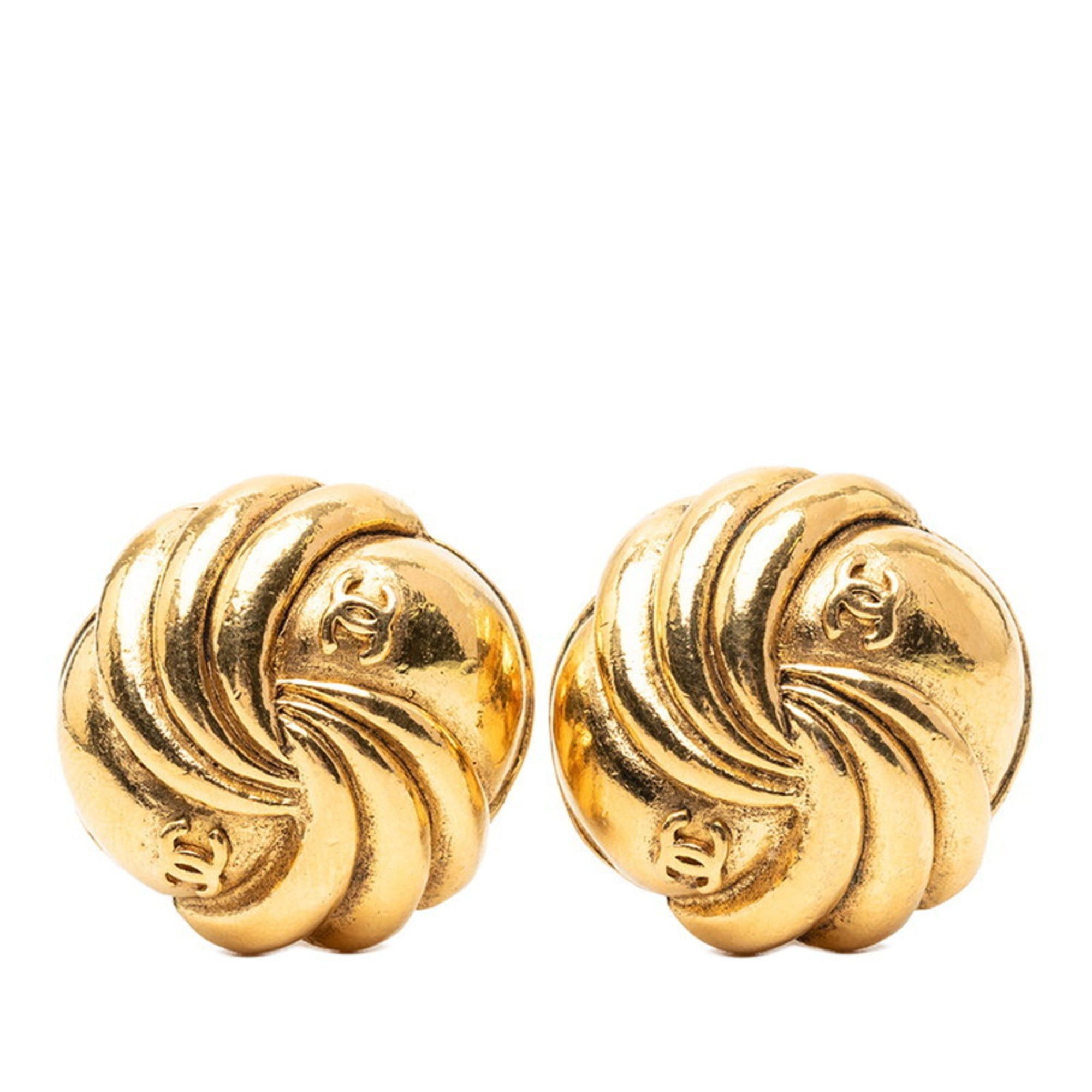Chanel Vintage Chanel Coco Mark Earrings, Gold Plated, Women's, CHANEL Size ONE SIZE - 1 Thumbnail