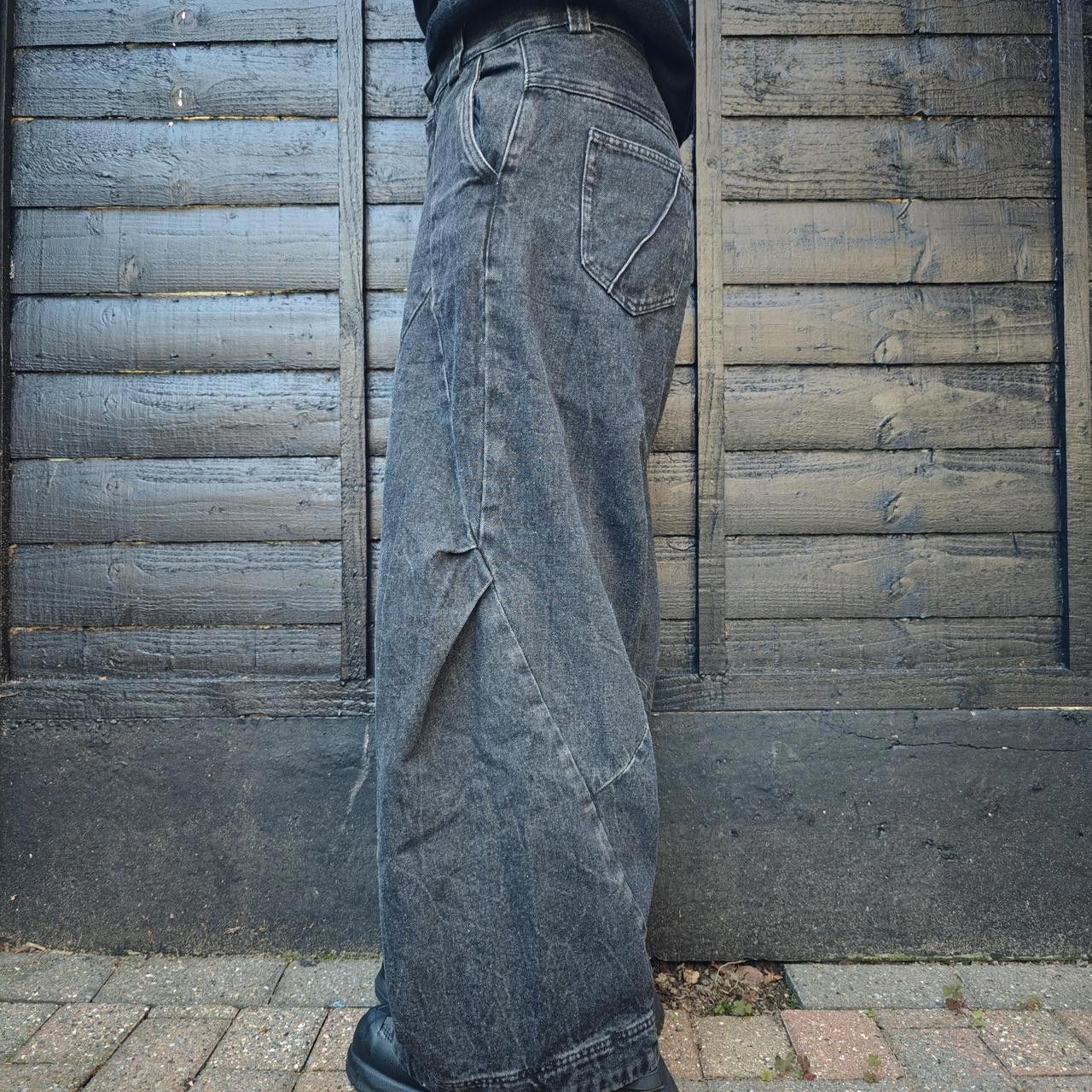 Other Black Pleated Baggy Faded Denim Size US 32 / EU 48 - 4 Thumbnail