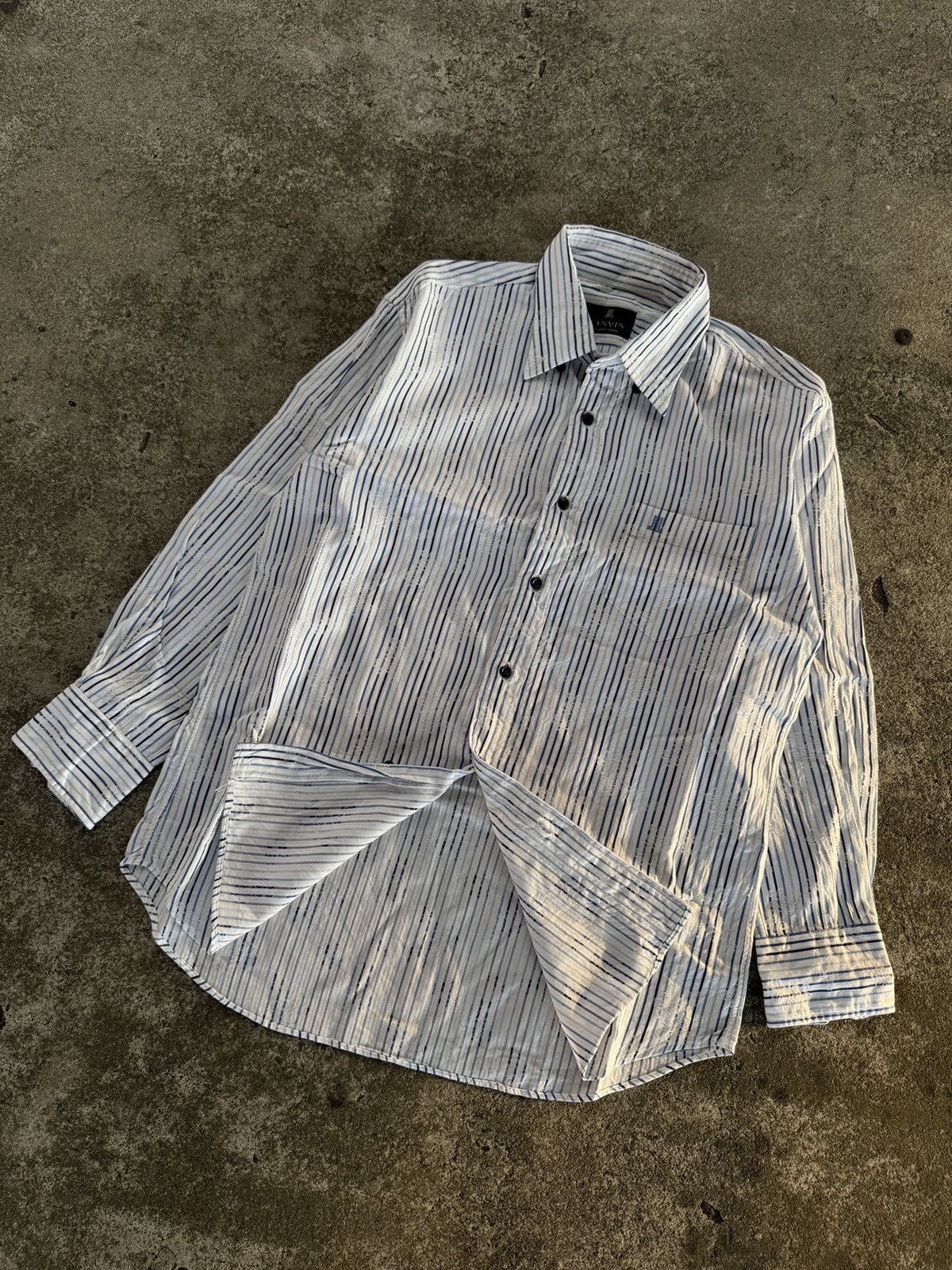 Lanvin Rare Lanvin Collection Striped Shirts Button Ups Size US L / EU 52-54 / 3 - 5 Thumbnail