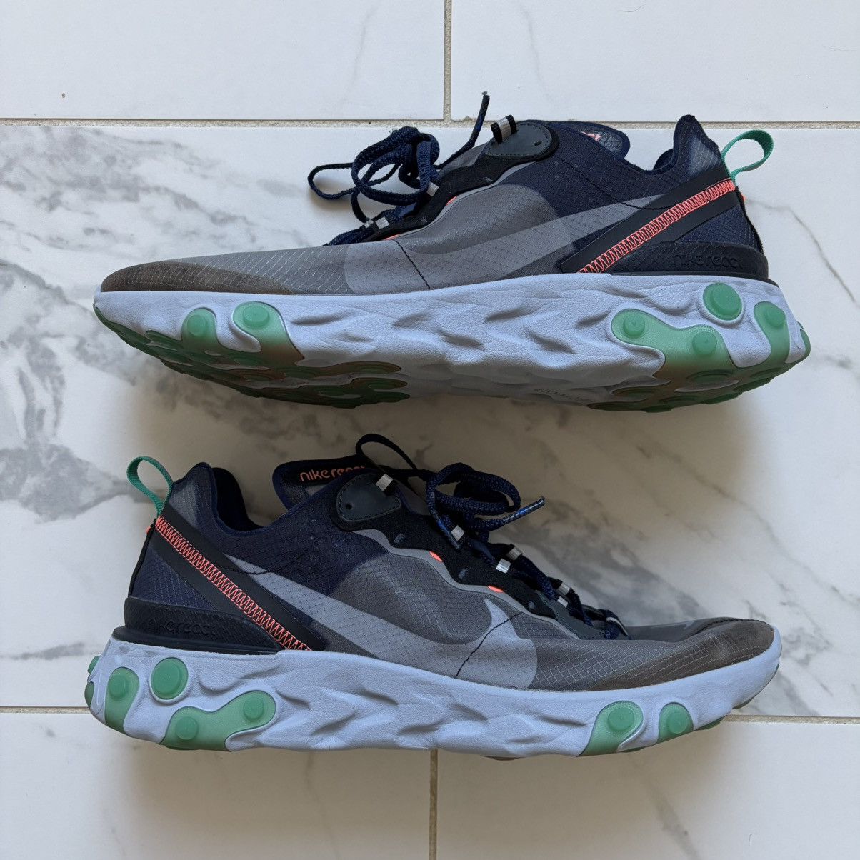 Nike Nike React Element 87 Black Neptune Green Mens Size 12 EUC Size US 12 / EU 45 - 1 Thumbnail