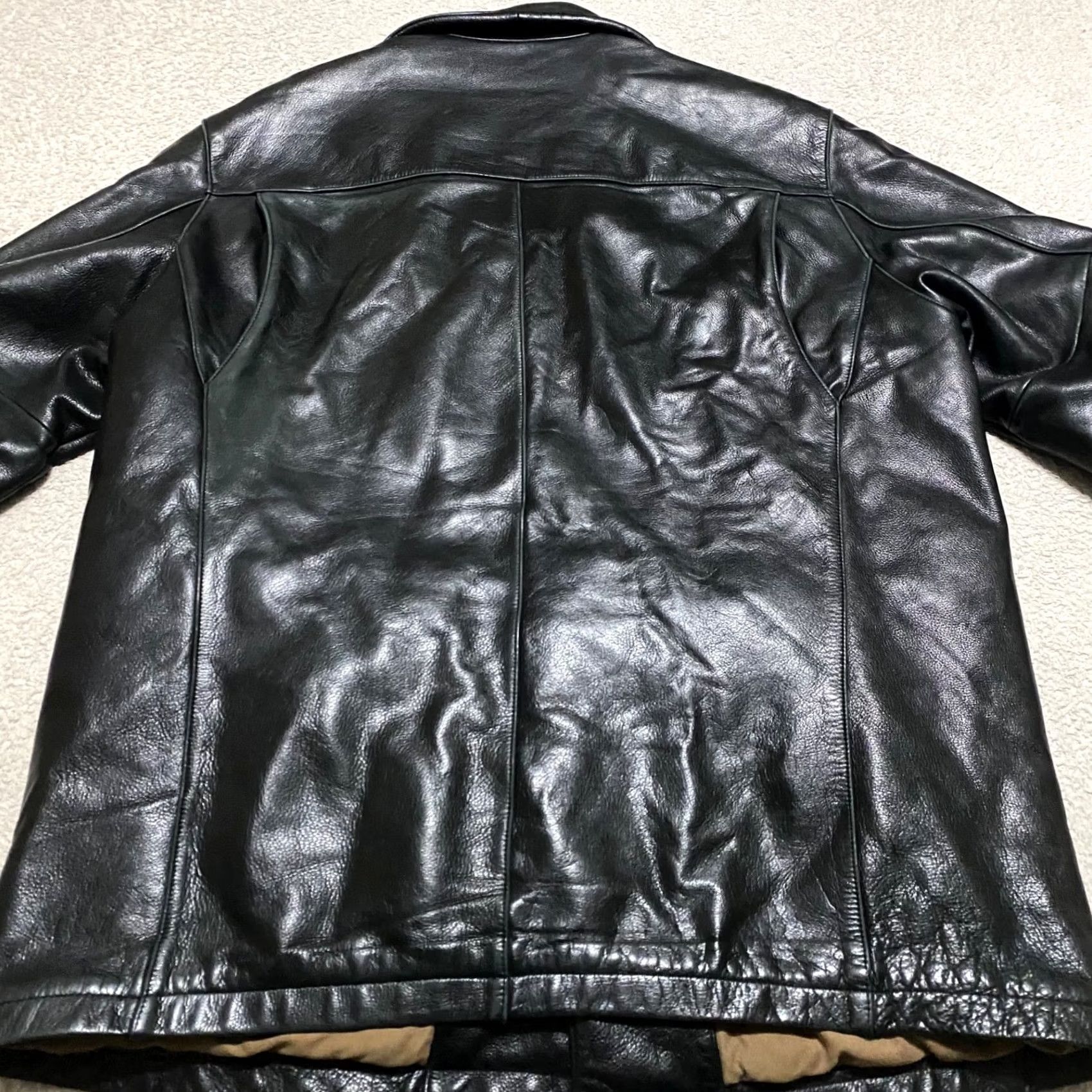 Vintage Marc New York Jacket Mens XL Black Leather Button Front Pockets Lined Outdoor Size US XL / EU 56 / 4 - 2 Thumbnail