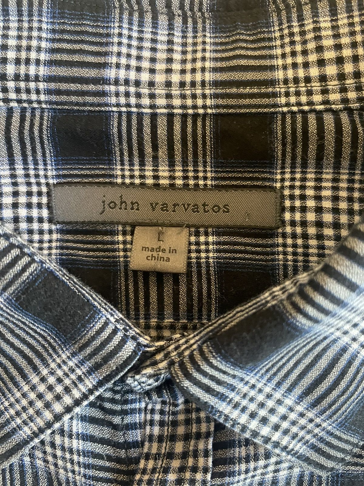 John Varvatos Featherweight Check Print Shirt Size US L / EU 52-54 / 3 - 3 Thumbnail