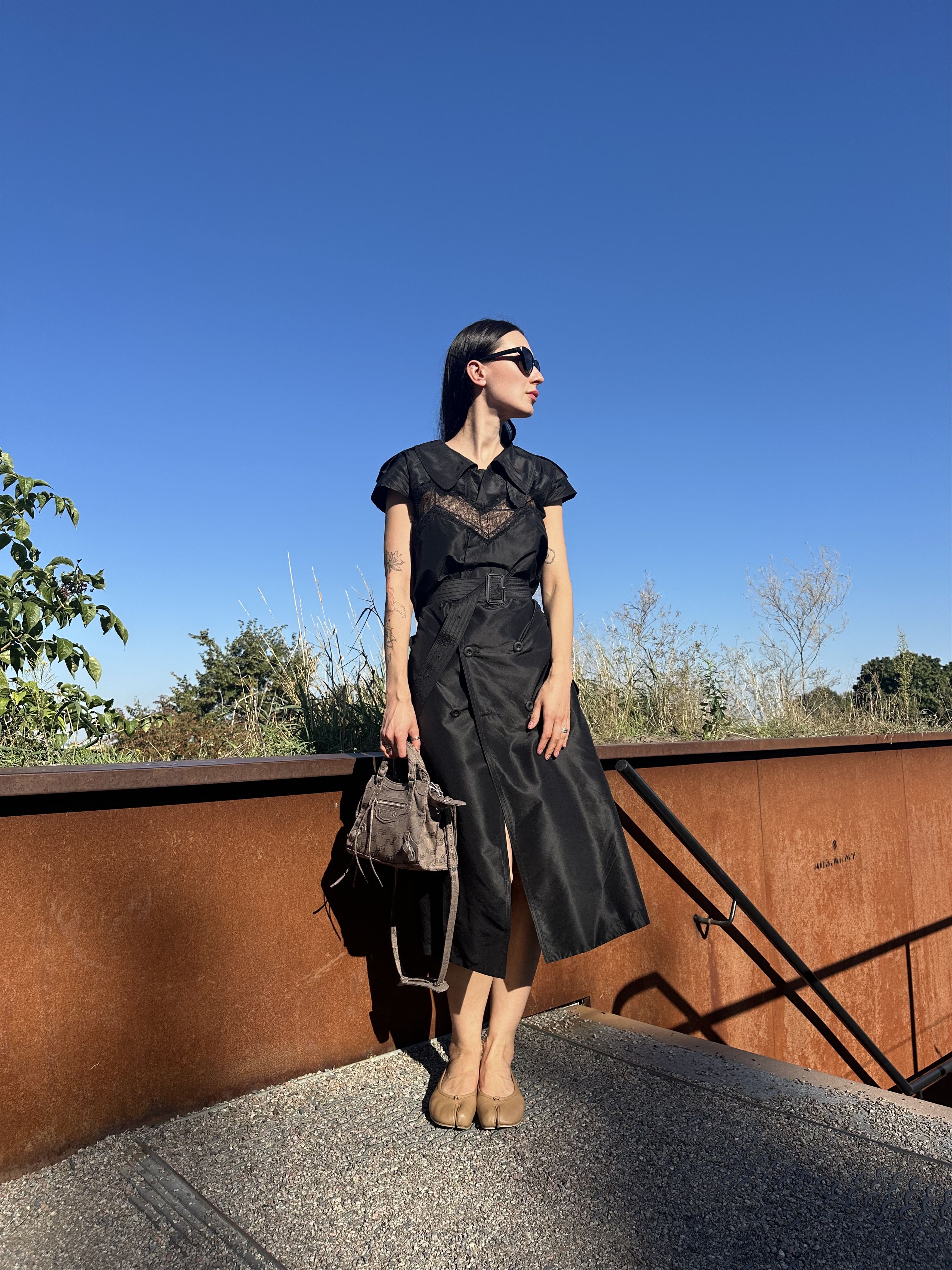 ワンピース MAISON MARGIELA TWO-TONE POPLIN AND WOOL SHIRT DRESS Maison Margiela Two-Tone Poplin And Wool Shirt Dress | Grailed