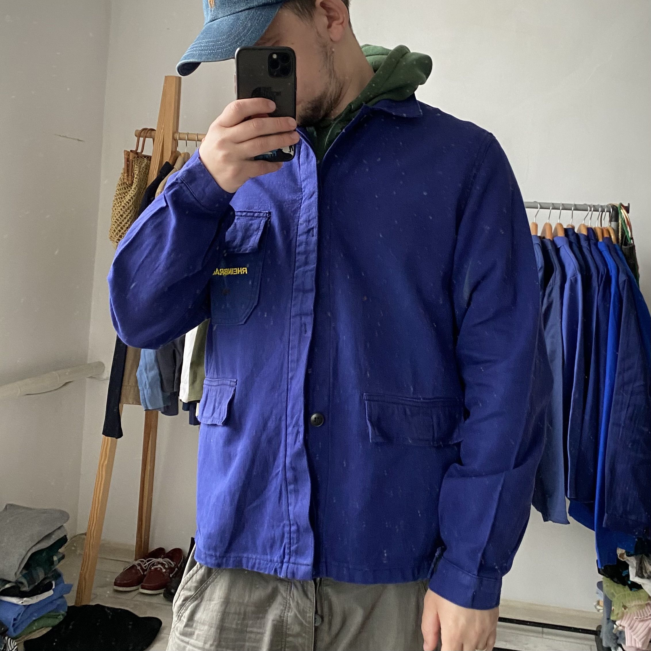 Le Mont Saint Michel Vintage 80s Faded Sanfor French Chore jacket Workwear Size US M / EU 48-50 / 2 - 12 Thumbnail