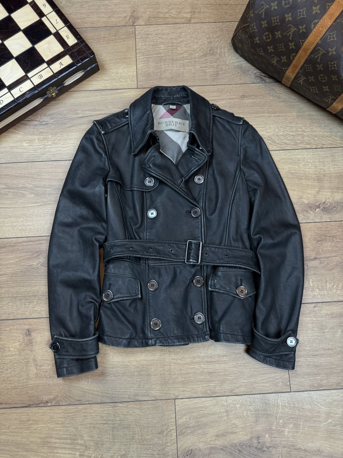 Burberry Leather trench coat Burberry original luxury streetwear item Size S / US 4 / IT 40 - 1 Thumbnail