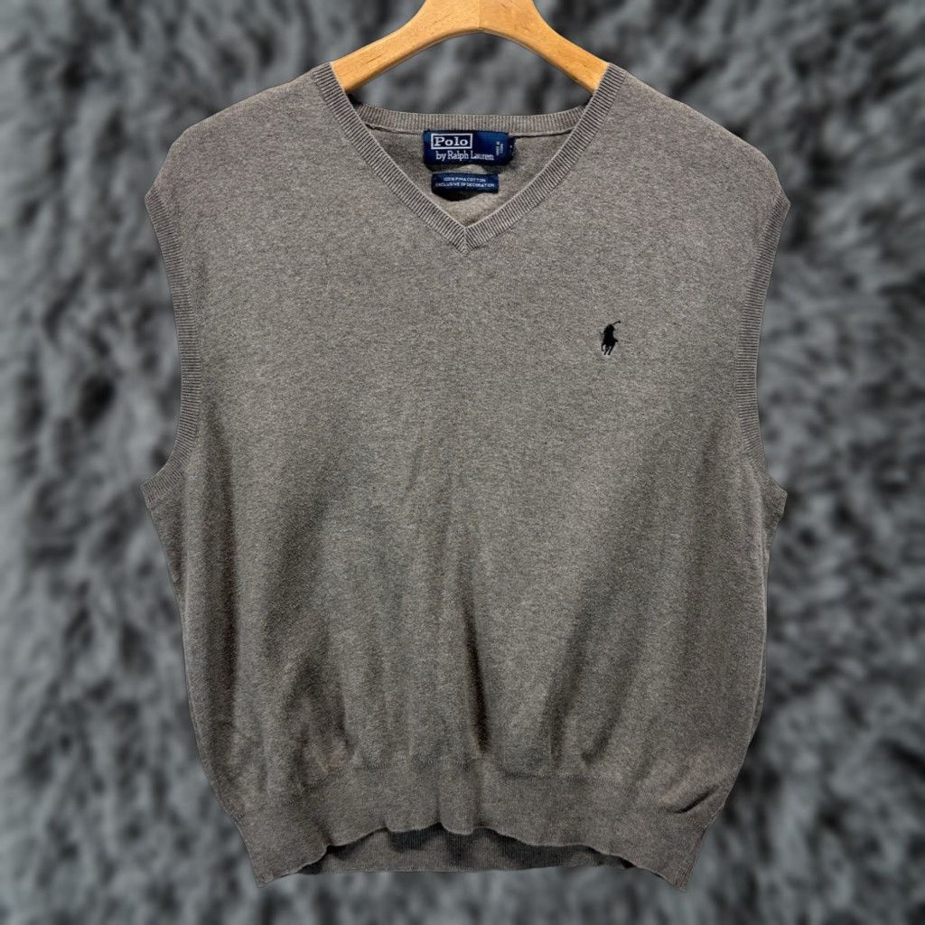 Polo Ralph Lauren VINTAGE Polo Ralph Lauren Sweater Vest Adult Extra Large Grey Pony Logo Mens Size US XL / EU 56 / 4 - 1 Thumbnail