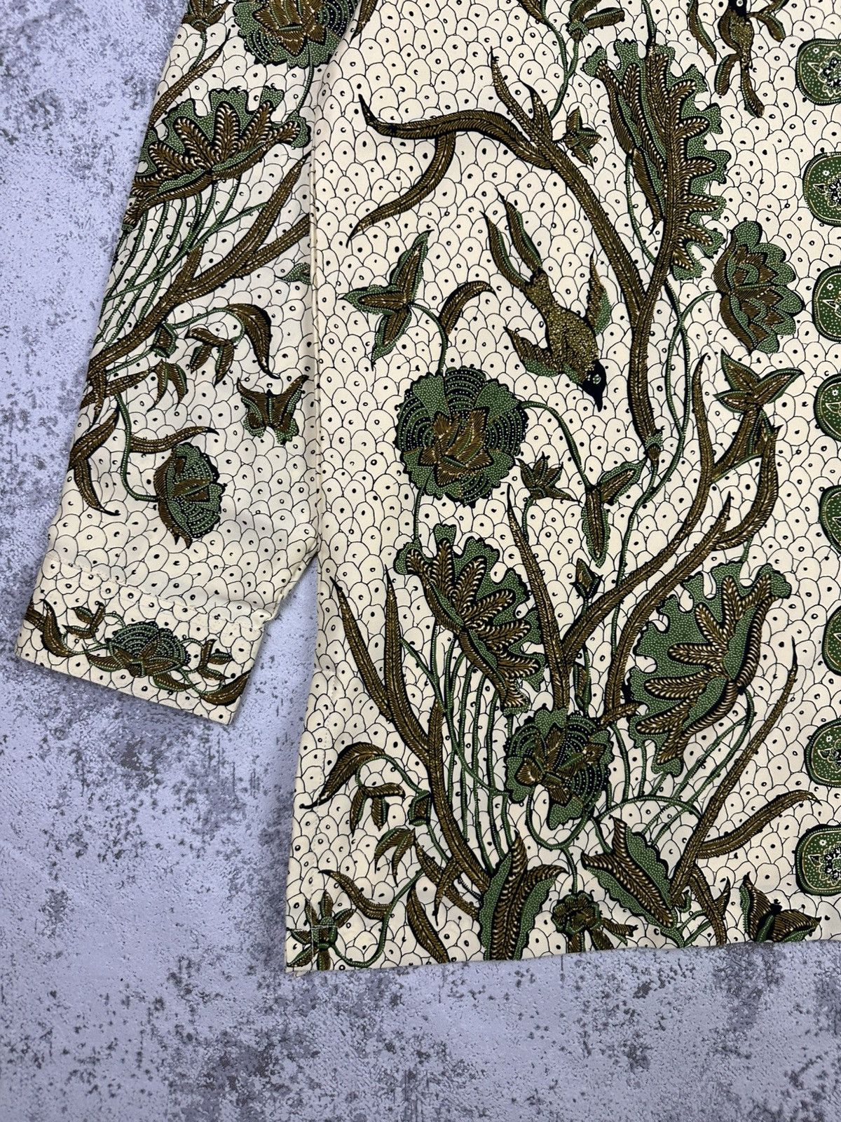 Designer Arjuna Weda Elegant Floral Batik Shirt Rare Size US XL / EU 56 / 4 - 3 Thumbnail